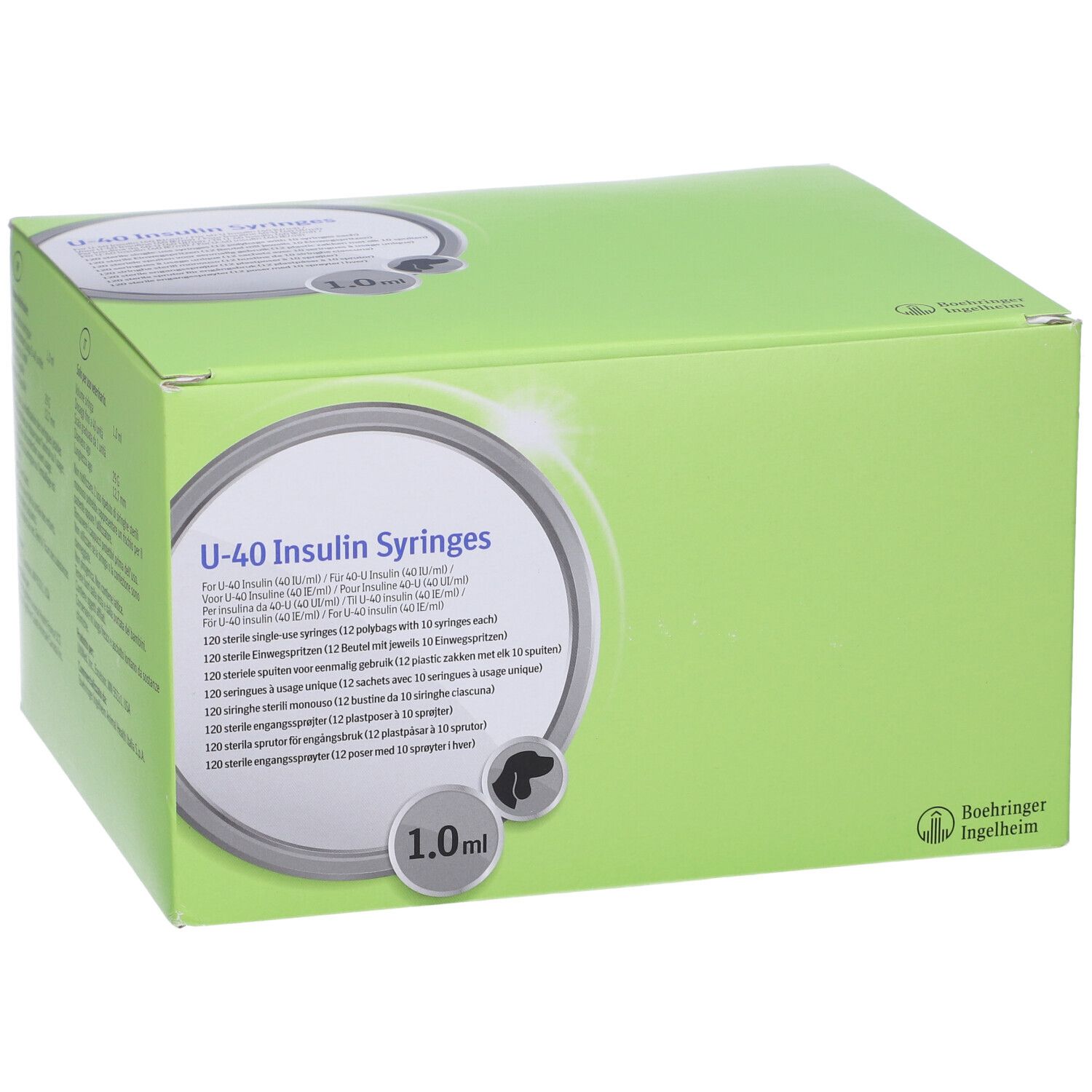 Siringhe per insulina U-40 Boehringer Ingelheim, 1.0ml, 120 pezzi.