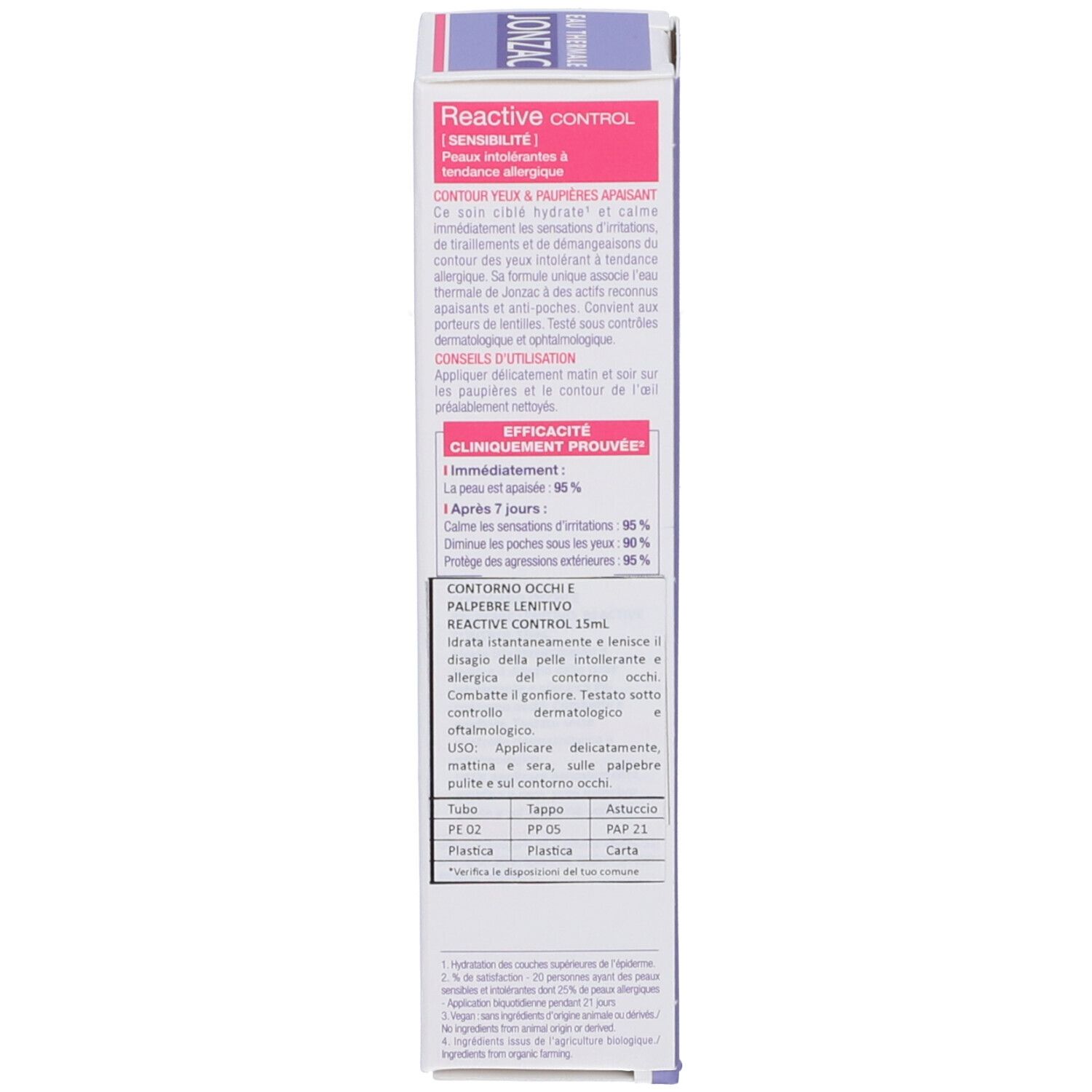 Eau Thermale Jonzac Réactive Control Crema Contorno Occhi Lenitiva