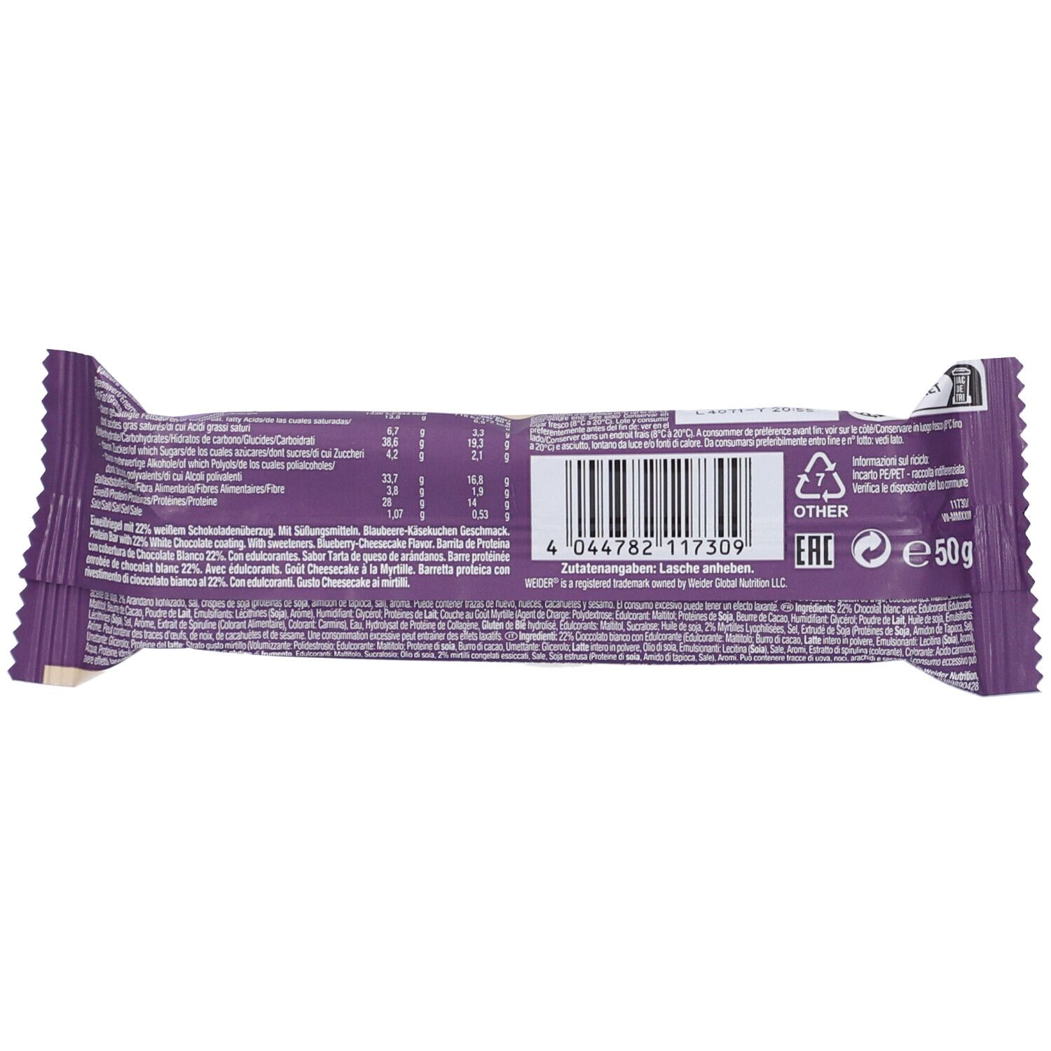 Weider Joe'S Soft Bar Cheesecake 50 G
