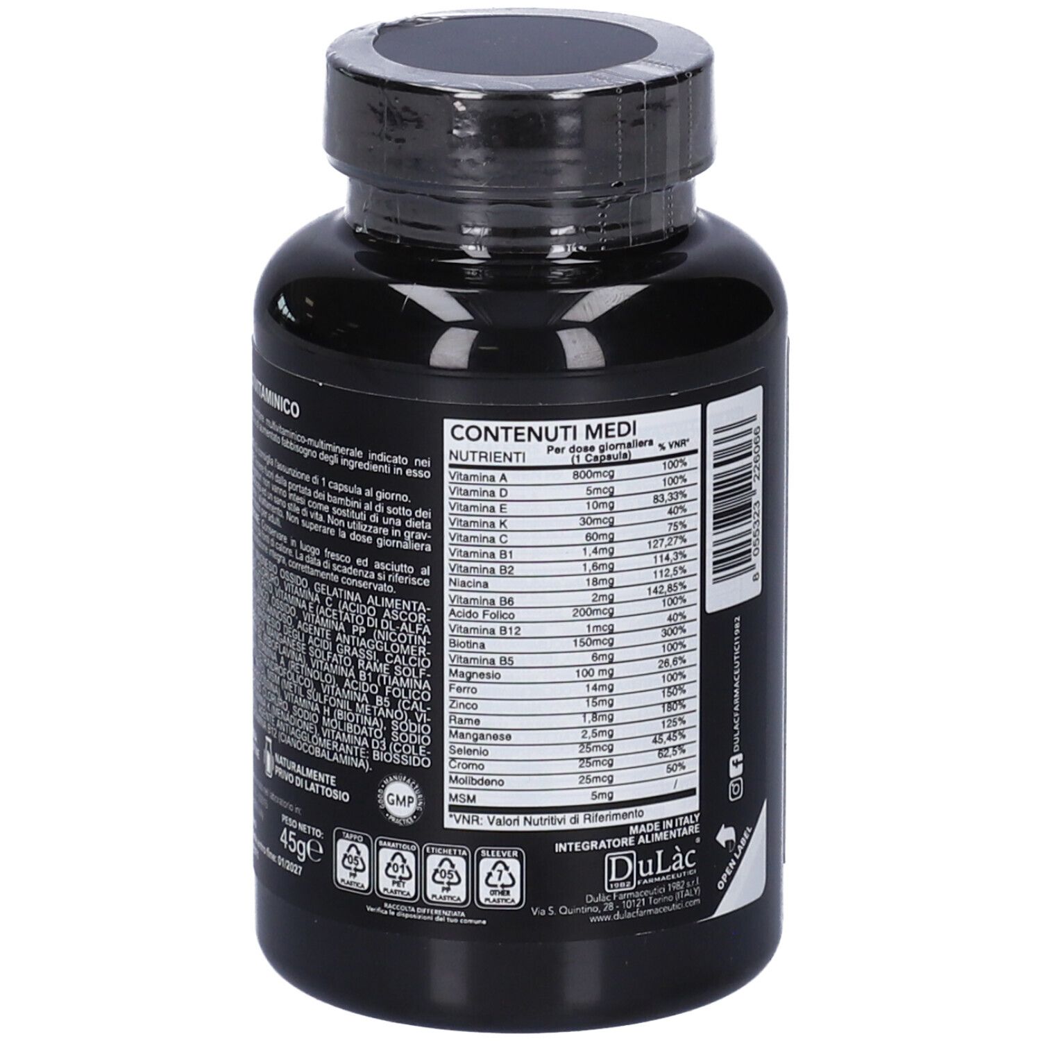 Dulàc Integratore Alimentare Multivitaminico Capsule