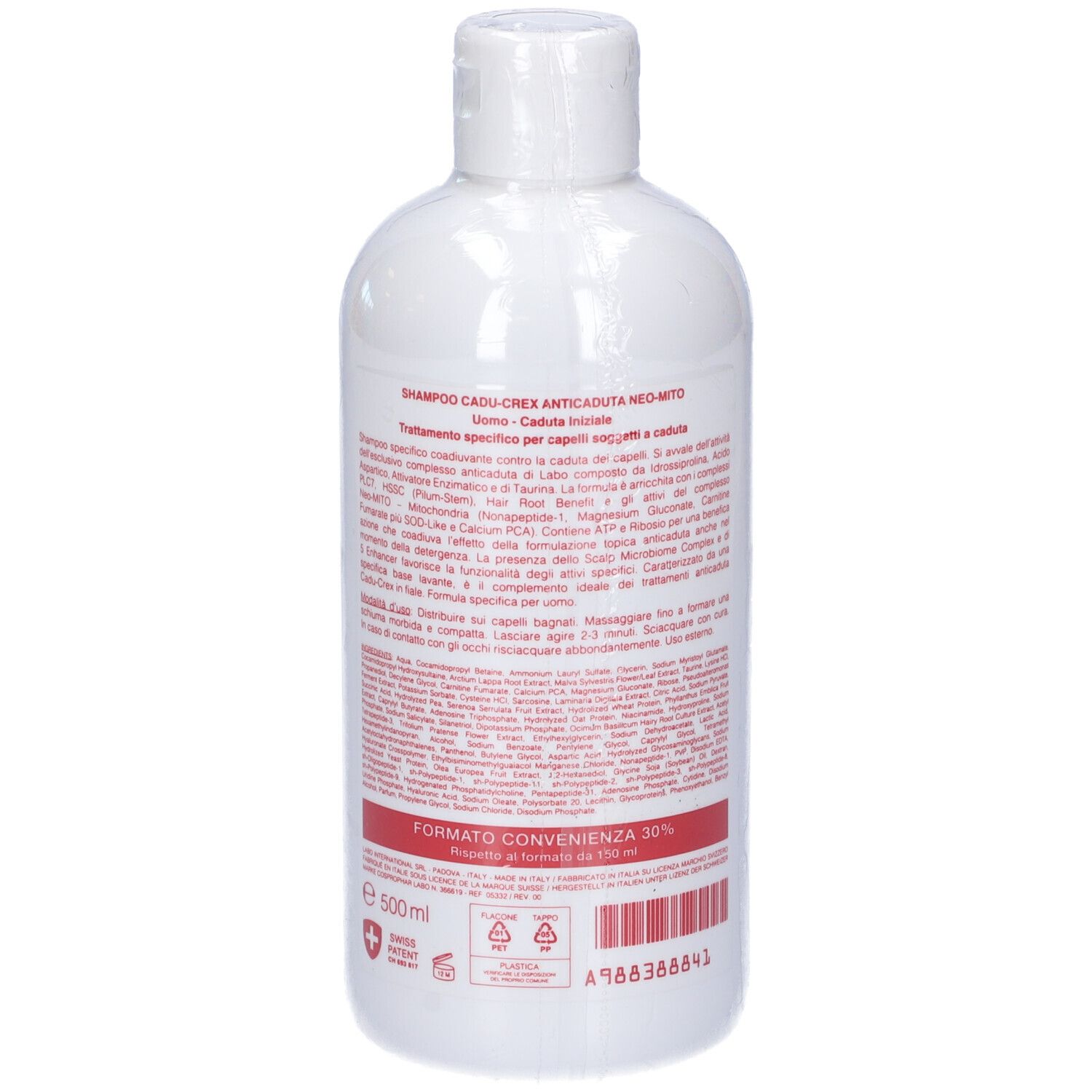 Labo Cadu-Crex Anticaduta Shampoo Caduta Neo-Mito Caduta Iniziale Uomo