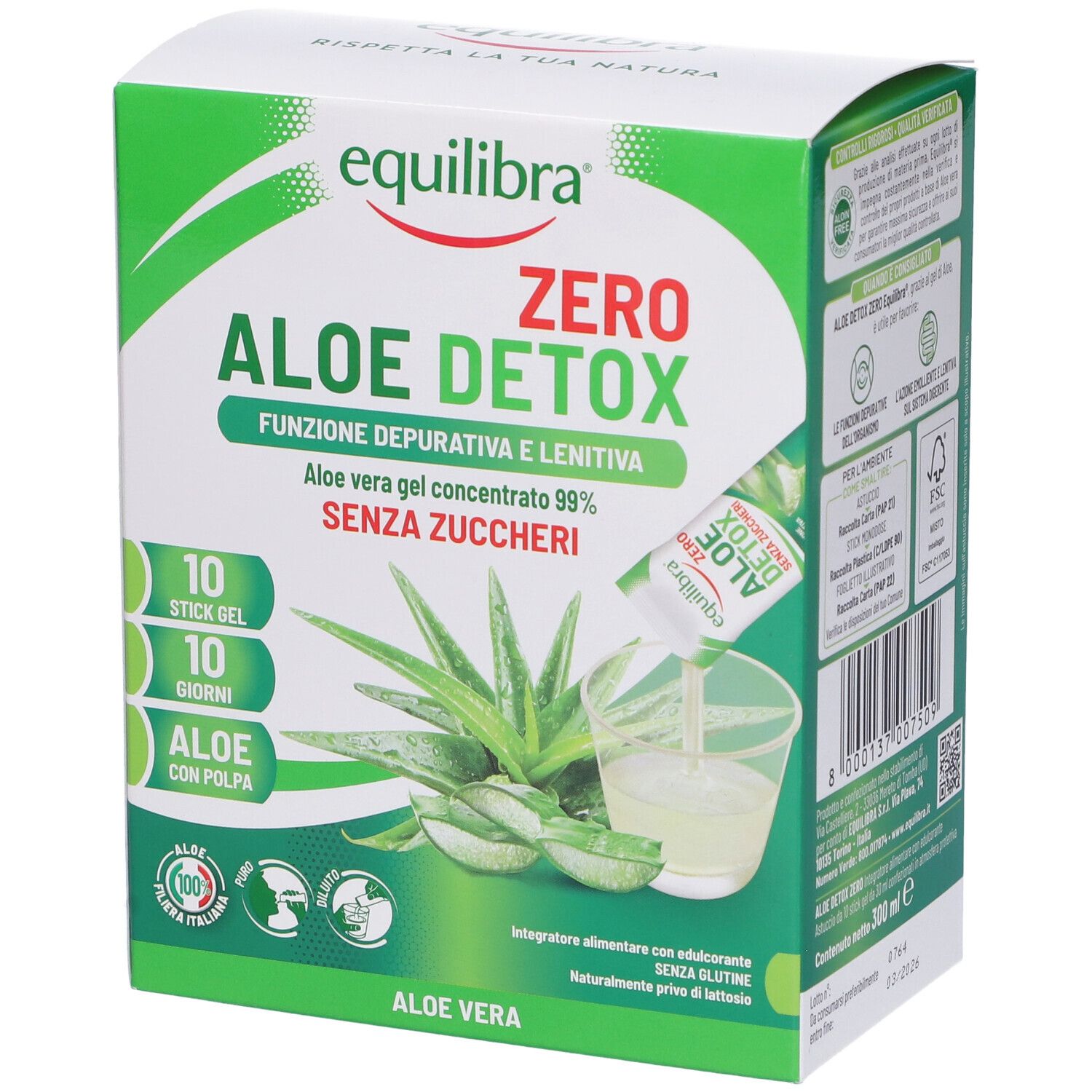 Equilibra Aloe Detox Zero Stick - risparmia il 10% con il codice: EQUILIBRA10