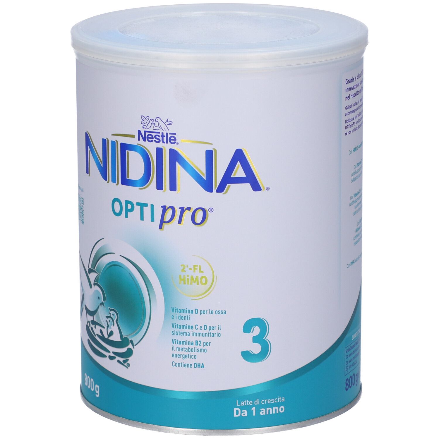 Nestlé Nidina Optipro 3 Latte di crescita in polvere per bambini da 1 anno, lattina da 800g.