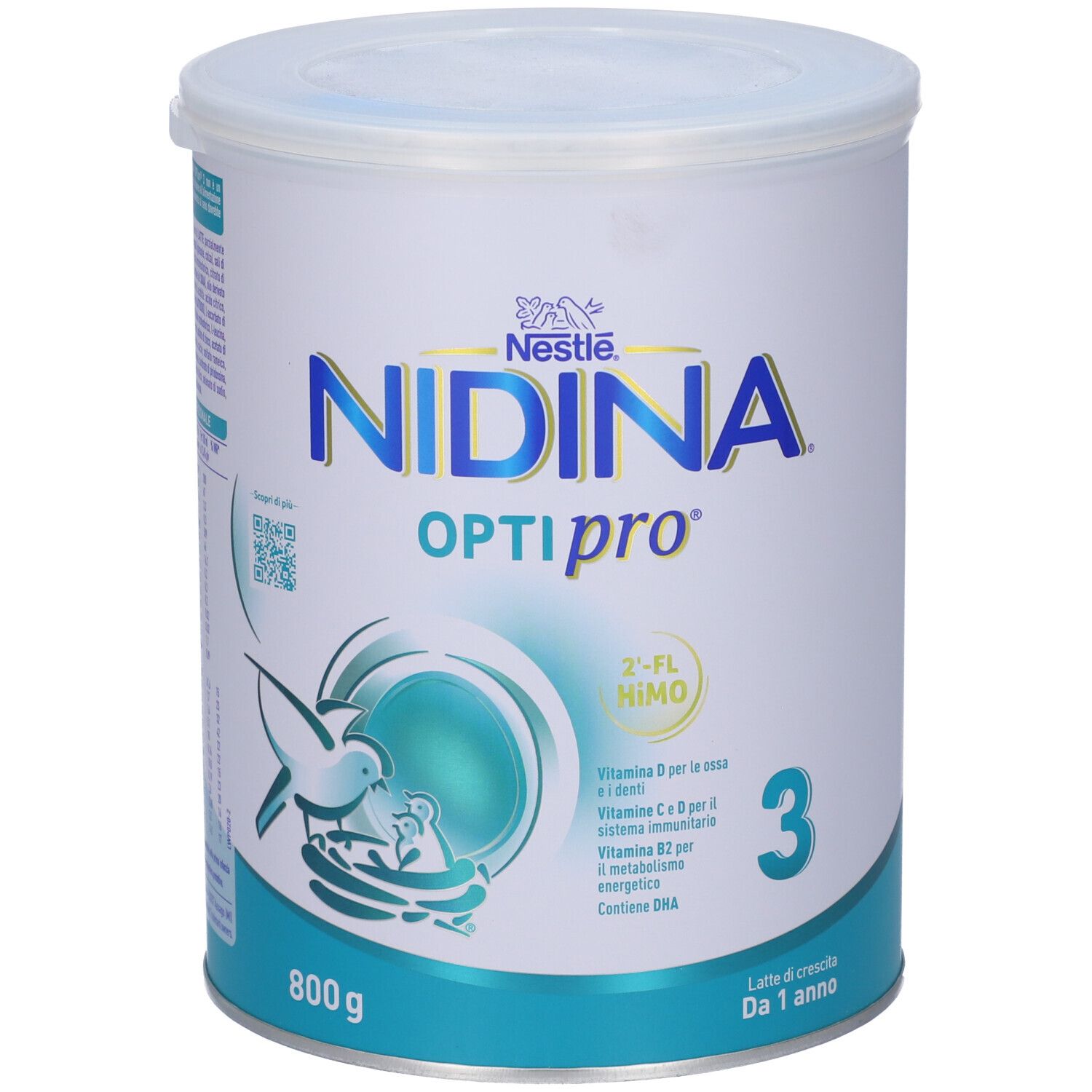 Nestlé Nidina Optipro 3 Latte in polvere, lattina da 800g. Per bambini da 1 anno.