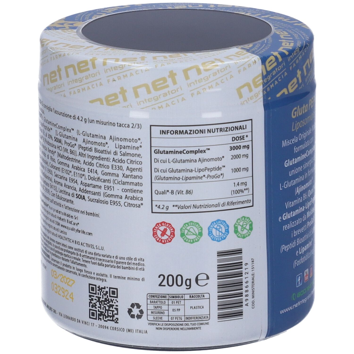 Net Integratori Farmacia Gluta Pep Liposomiale Arancia