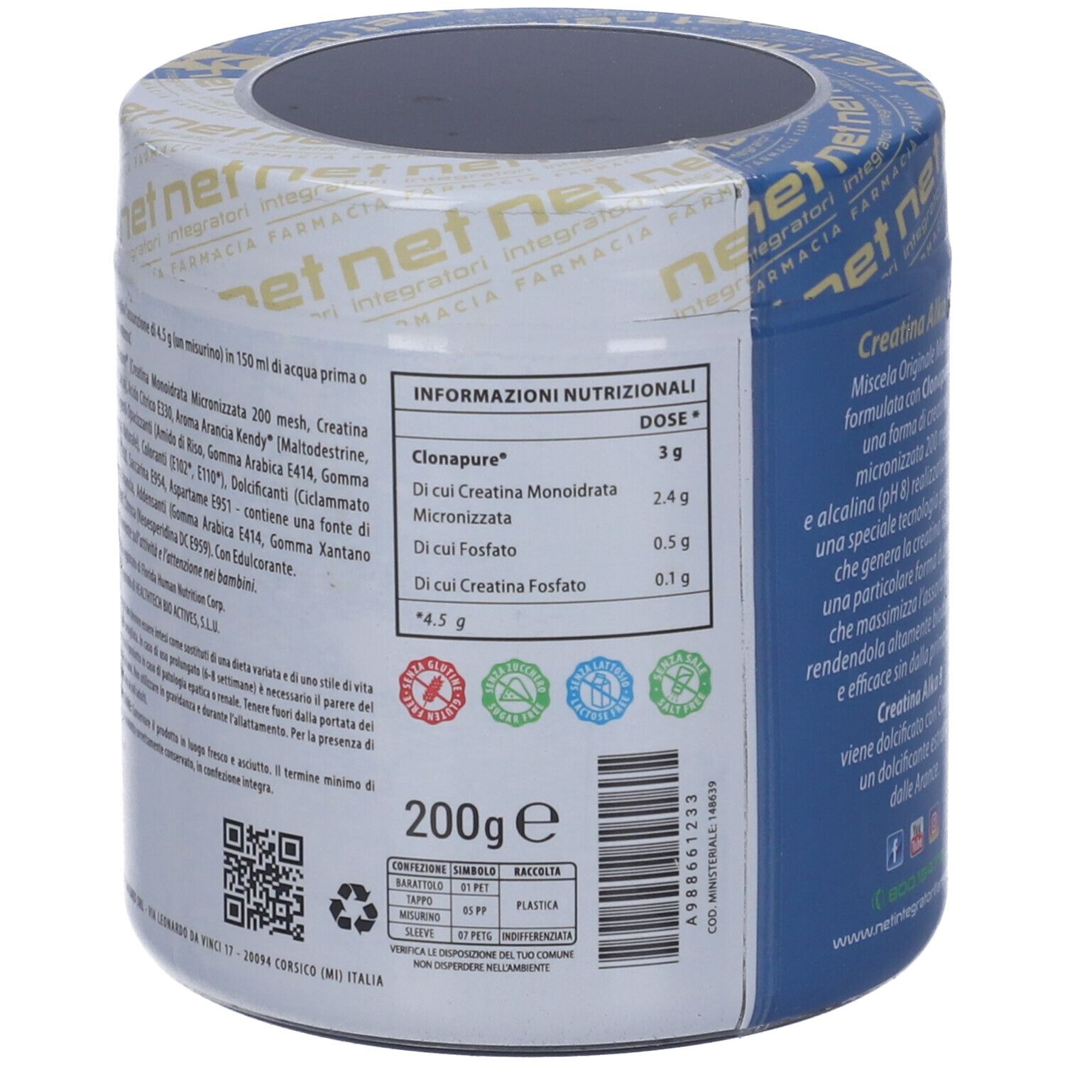 Net Integratori Farmacia Creatina Alka 8 Arancia