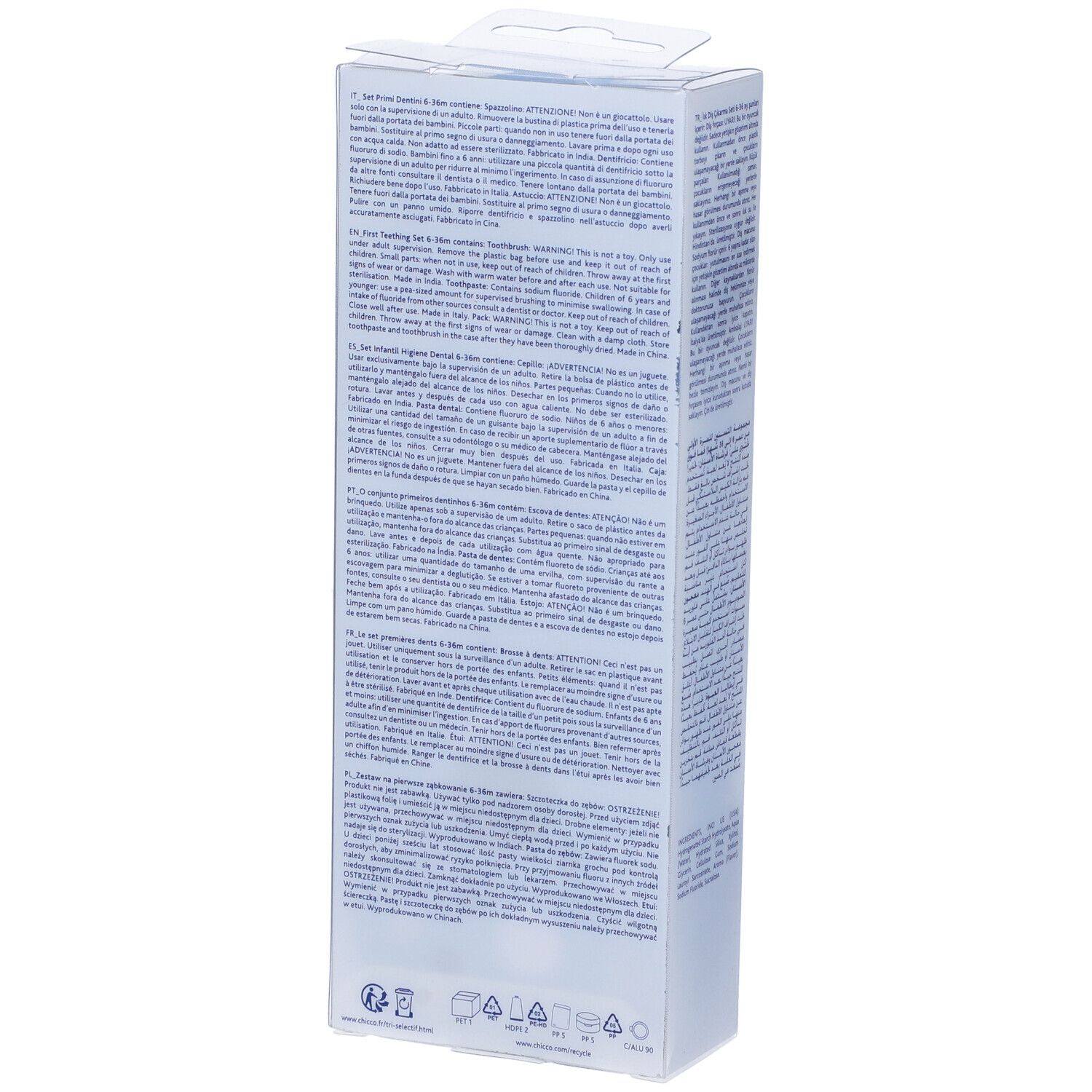 Chicco Set Primi Dentini 6-36 Mesi Colore Azzurro