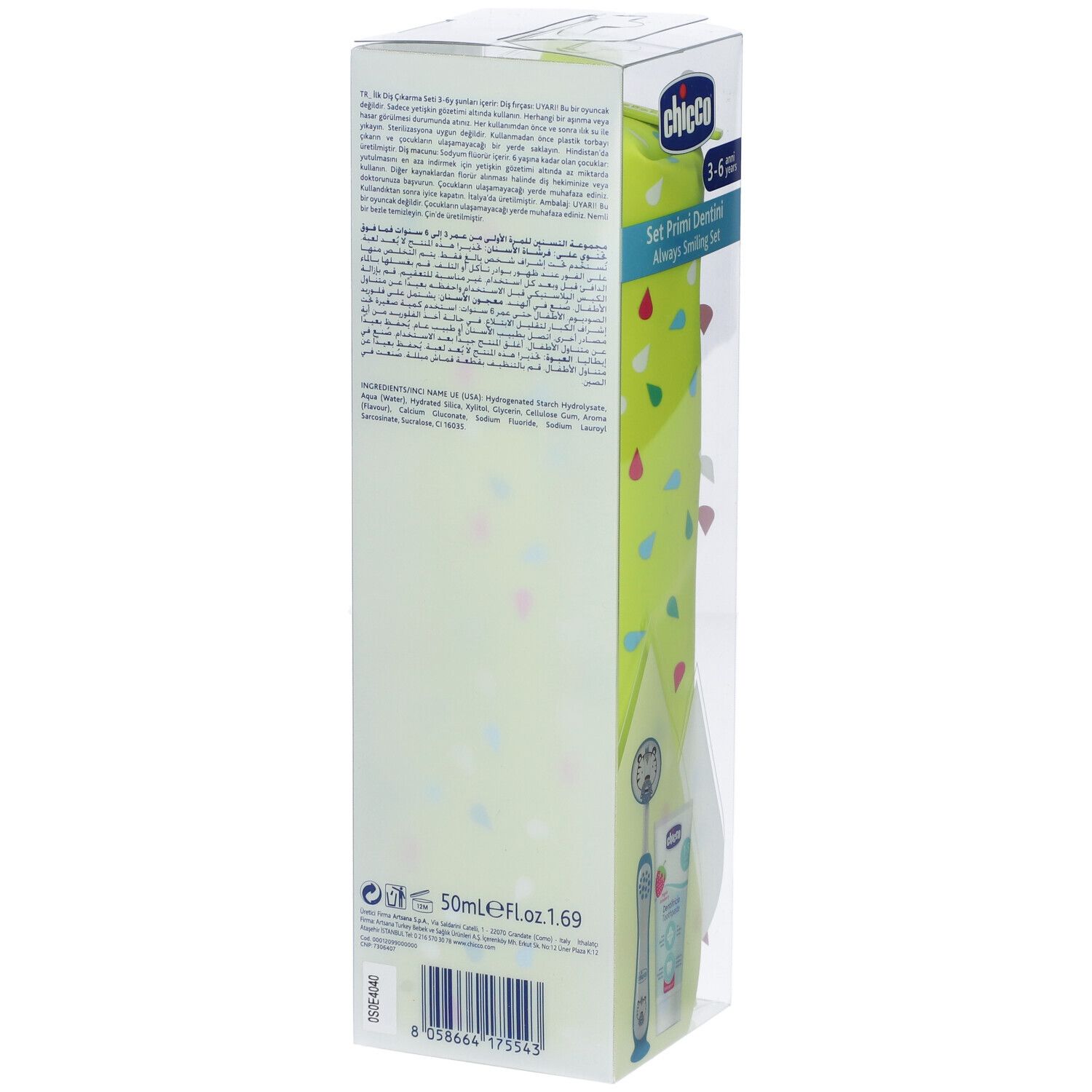 Chicco Set Primi Dentini 3-6 Anni Colore Verde