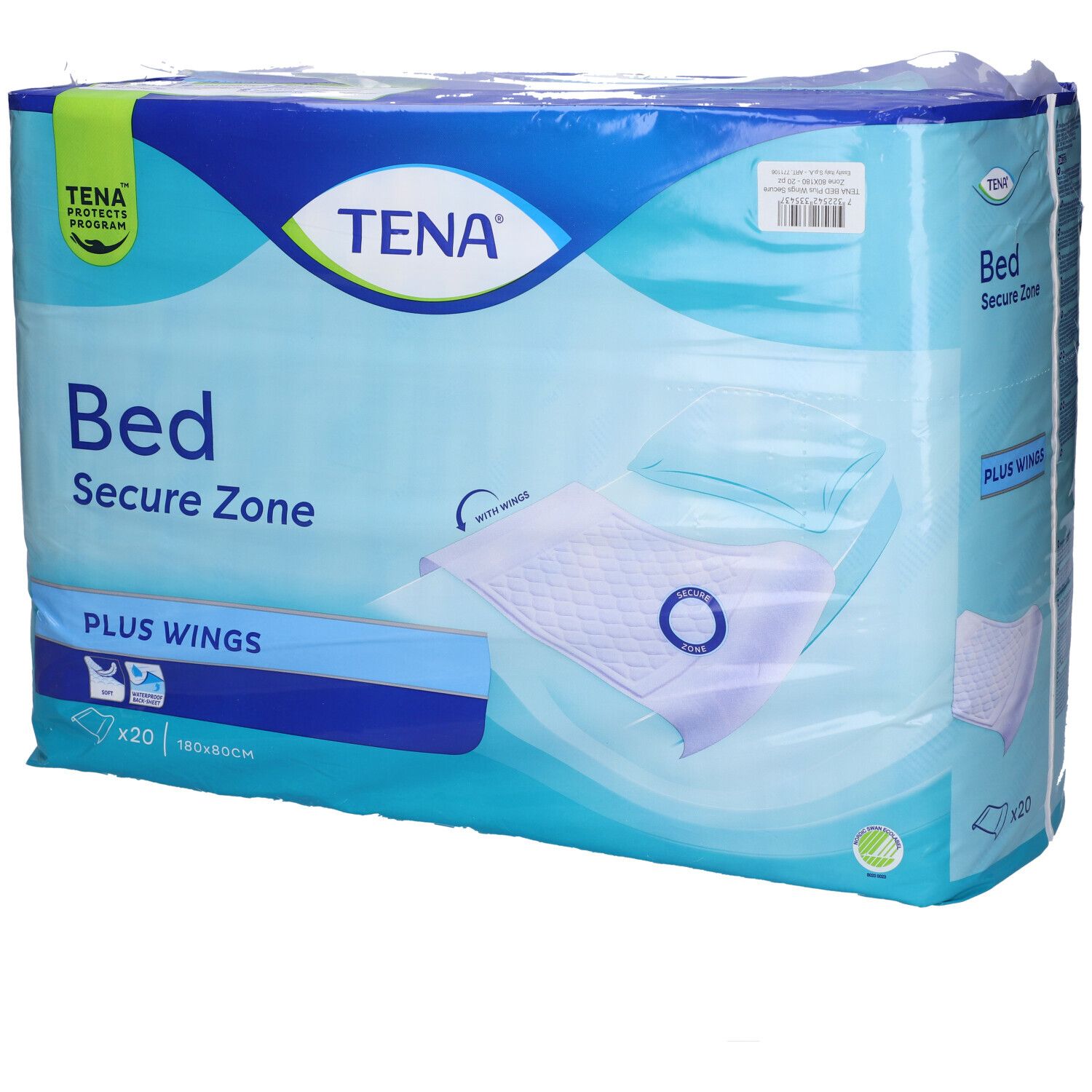 Traversa Per Incontinenza Tena Bed Plus Rimboccabile 80X180 Cm Plus 20 Pezzi