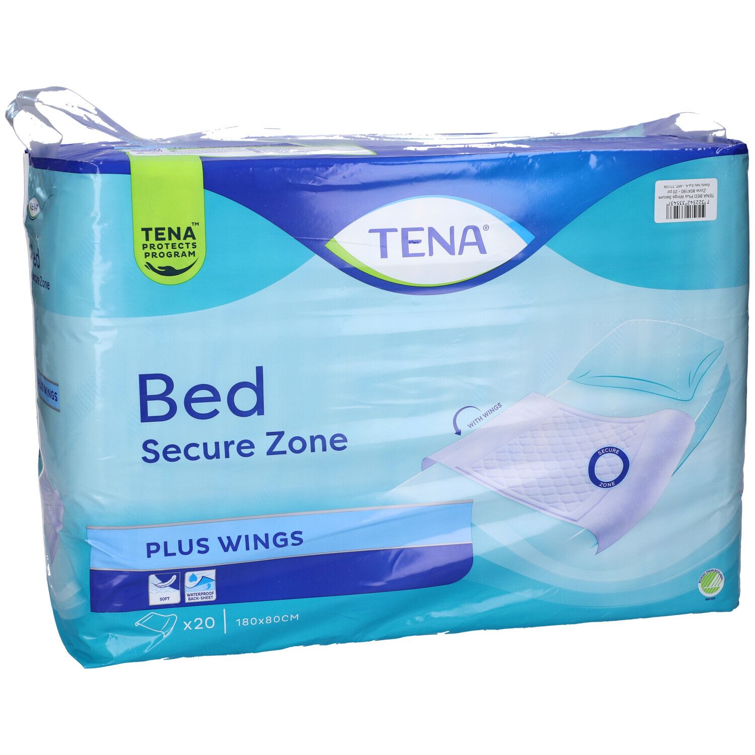 Traversa Per Incontinenza Tena Bed Plus Rimboccabile 80X180 Cm Plus 20 Pezzi