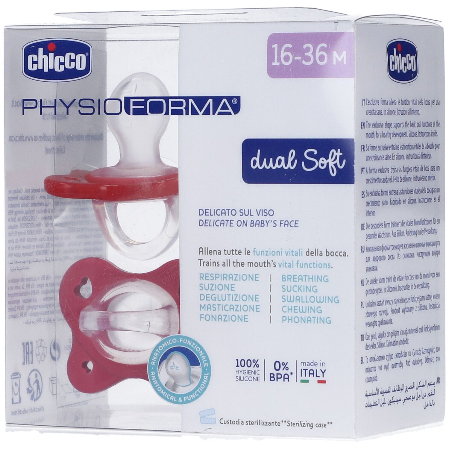 Chicco Dual Soft Succhietto Rosa 16-36 Mesi 2 Pezzi