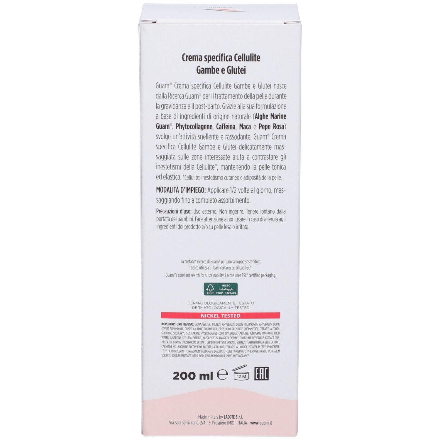 Guam Crema specifica Cellulite Gambe e Glutei Inthenso Mamma