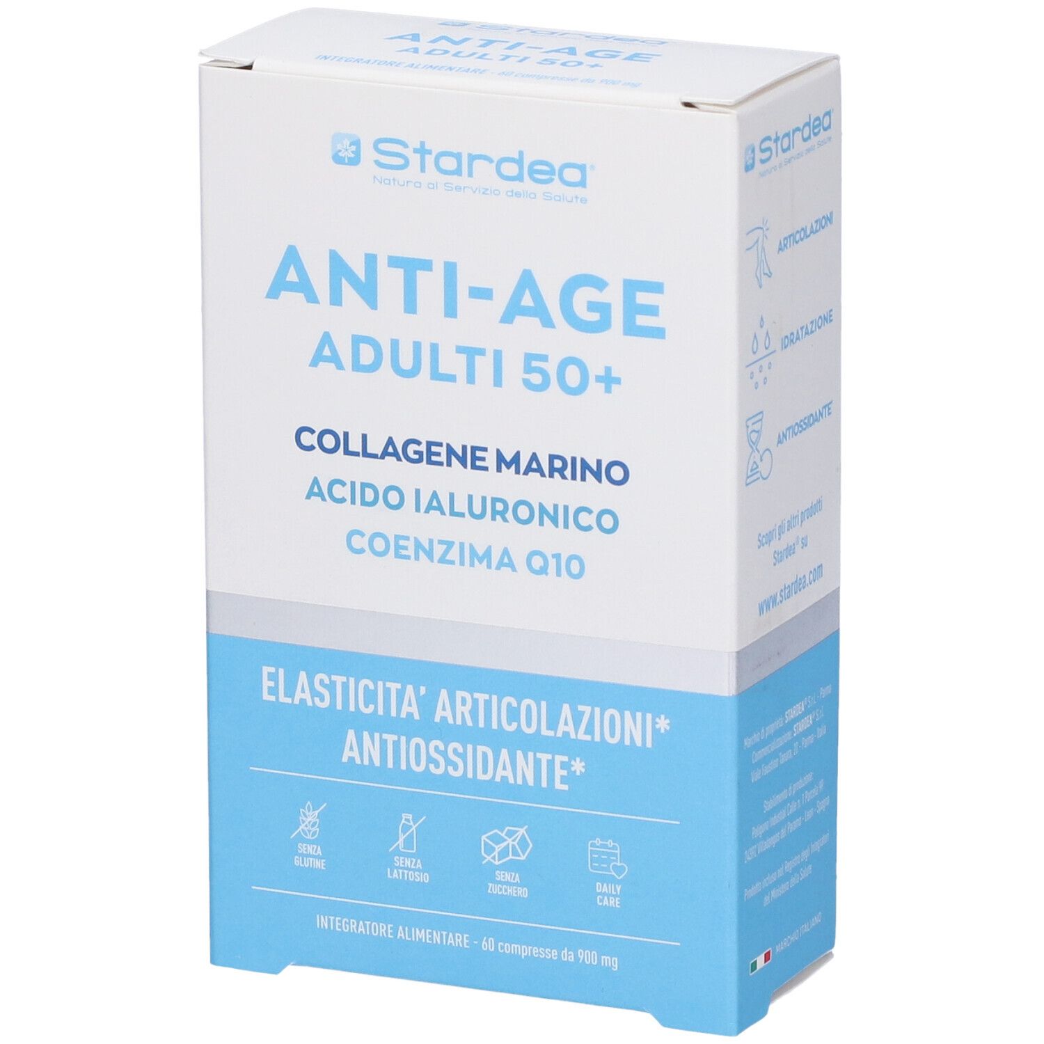 Stardea Anti-Age Compresse - Integratore Alimentare Collagene Marino Coenzima Q10 Acido Ialuronico