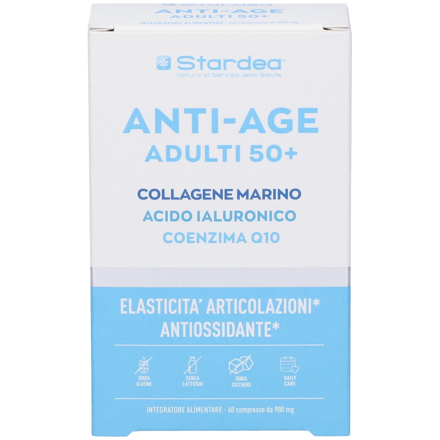 Stardea Anti-Age Compresse - Integratore Alimentare Collagene Marino Coenzima Q10 Acido Ialuronico