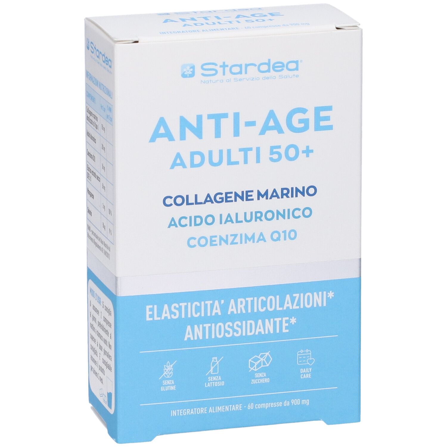 Stardea Anti-Age Compresse - Integratore Alimentare Collagene Marino Coenzima Q10 Acido Ialuronico