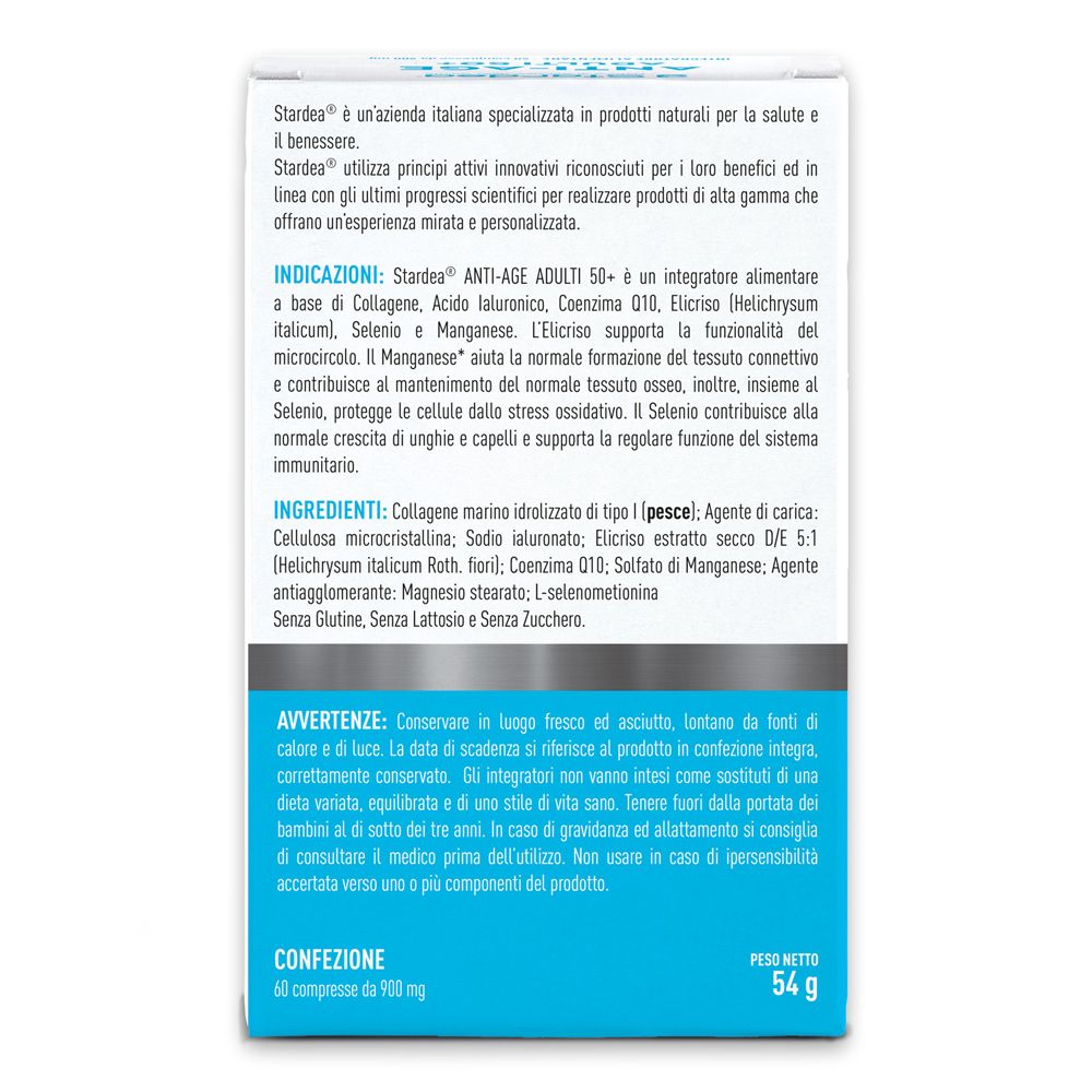 Stardea Anti-Age Compresse - Integratore Alimentare Collagene Marino Coenzima Q10 Acido Ialuronico