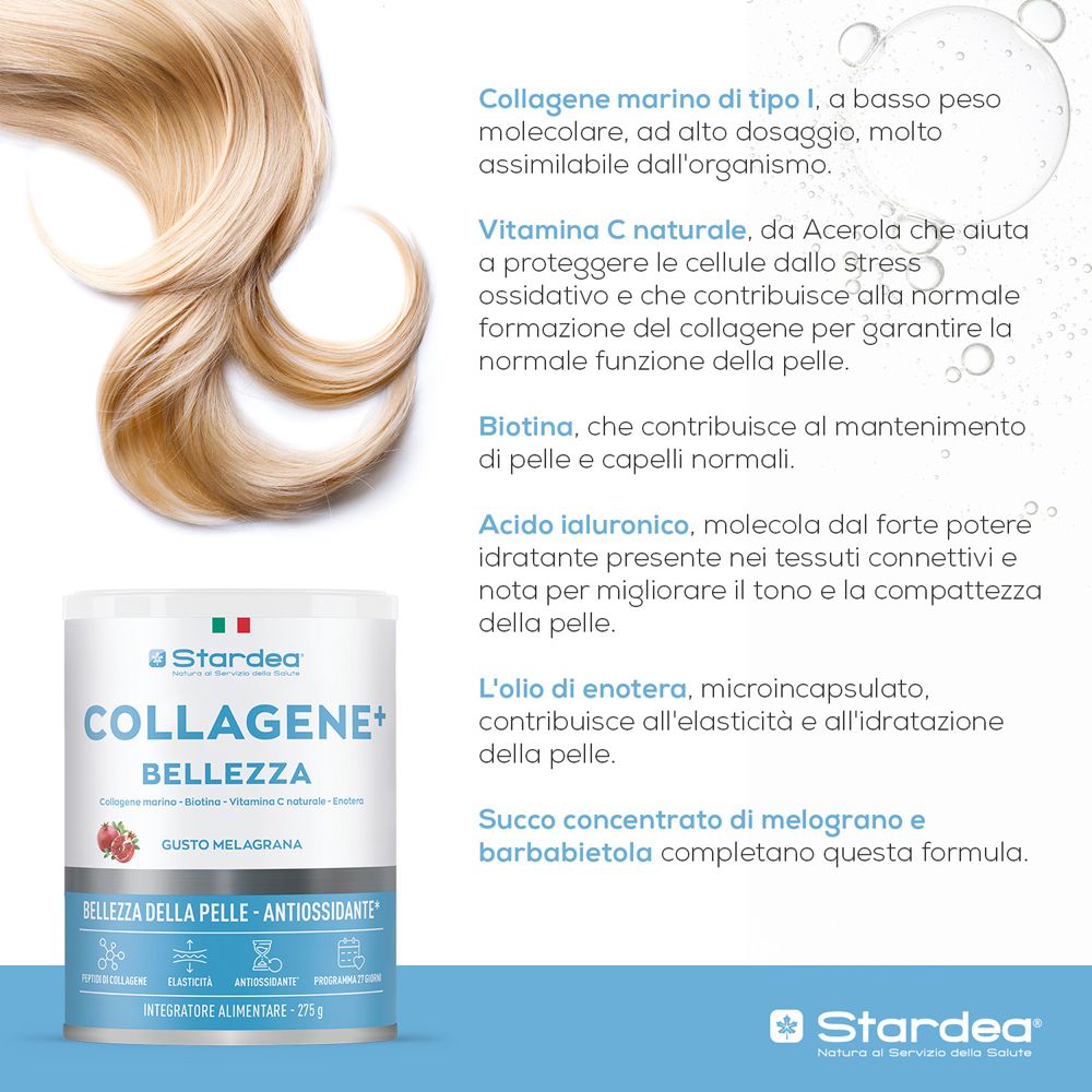Stardea Collagene + Bellezza Polvere - a Base di Collagene Marino e Acido Ialuronico per la Bellezza della Pelle - risparmia il 10% con il codice: Stardea10