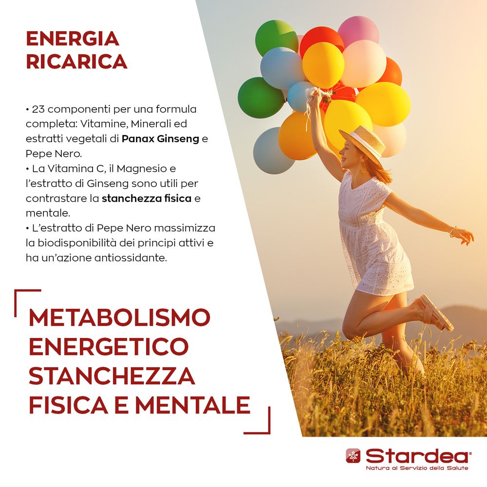 Stardea Energia Ricarica Compresse - Integratore Alimentare Con Vitamine, Minerali E Ginseng - risparmia il 10% con il codice: Stardea10
