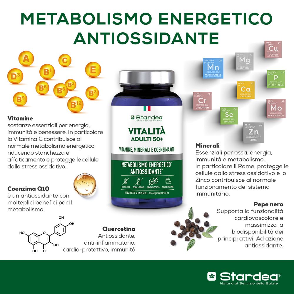 Stardea Vitalita'  Compresse - Integratore Alimentare  Vitamine, Minerali E Coenzima Q10