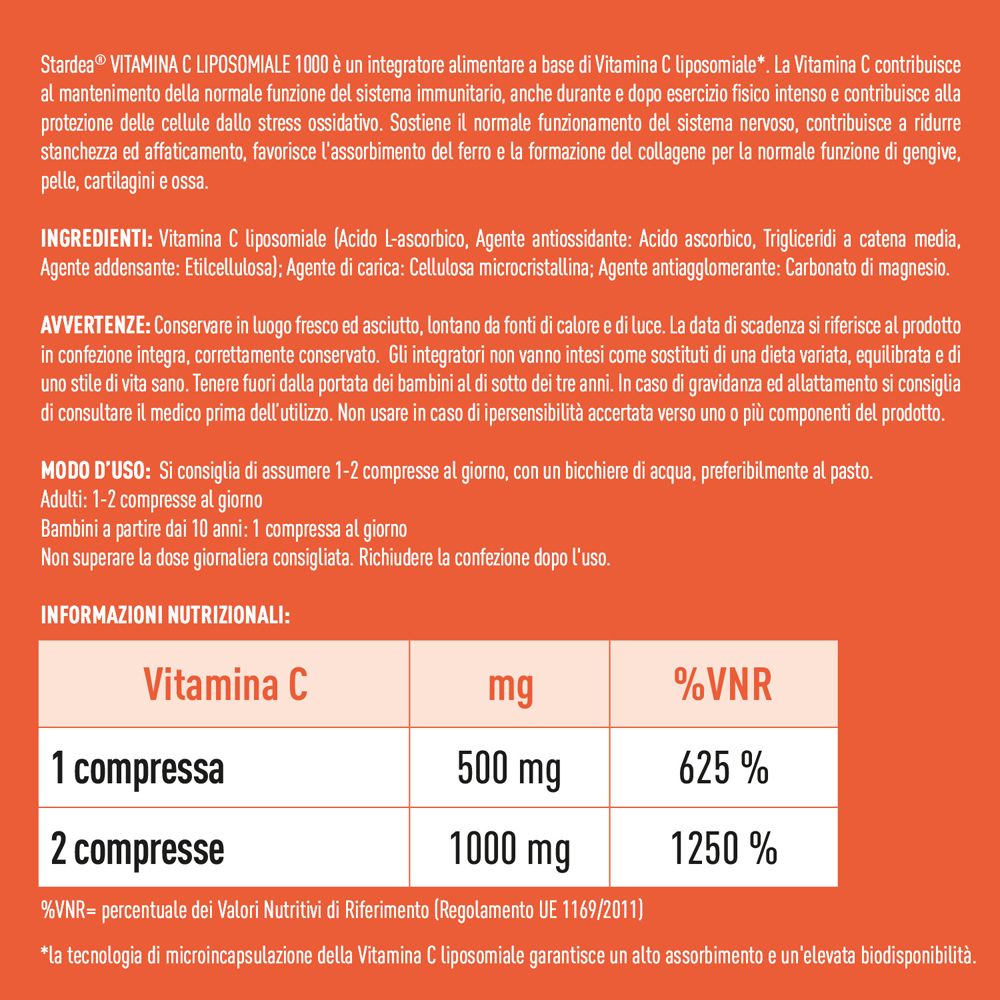 Stardea Vitamina C Liposomiale 1000 in Compresse - Integratore Alimentare