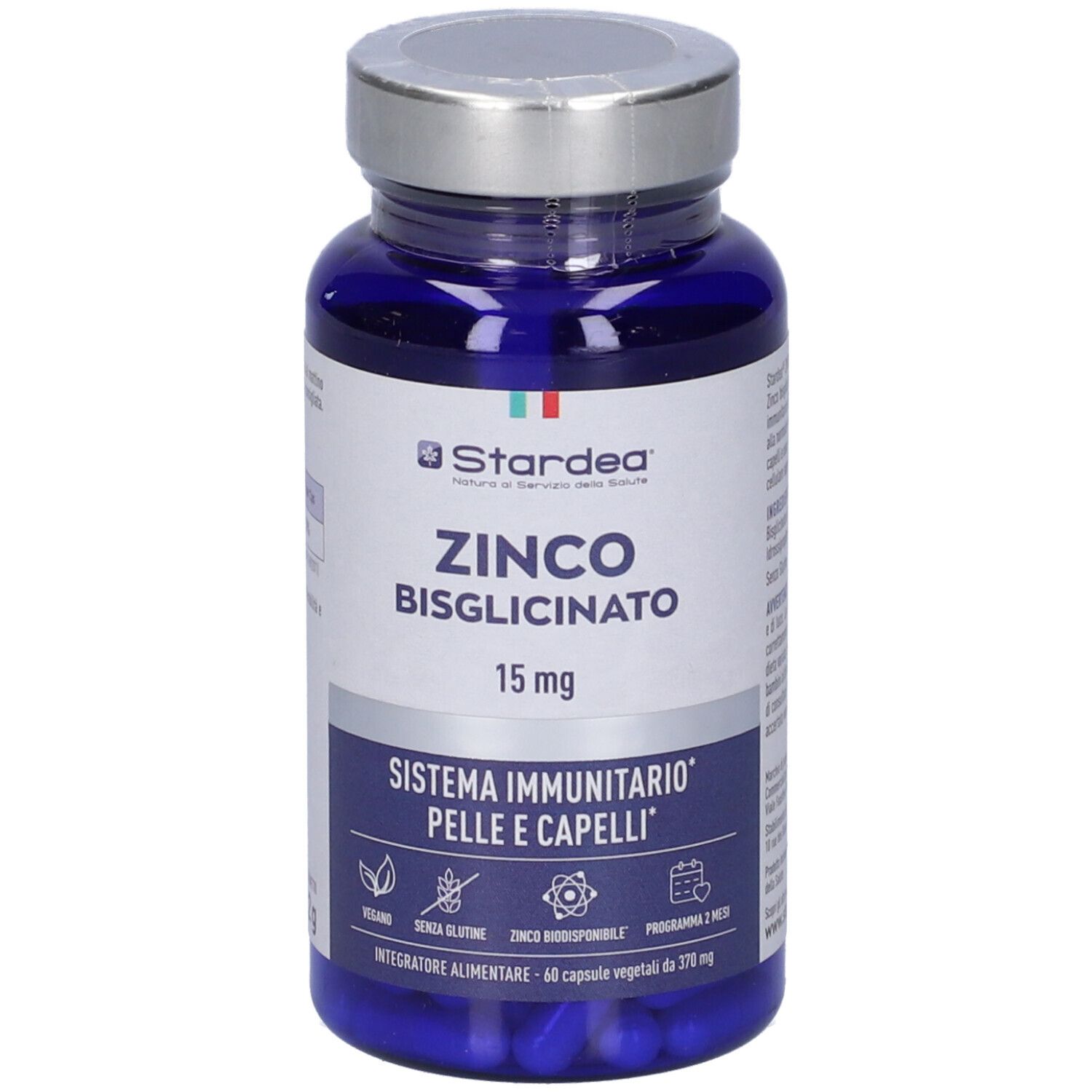 Stardea Zinco Bisglicinato 15 Mg - Integratore Alimentare per il Sistema Immunitario, Pelle e Capelli