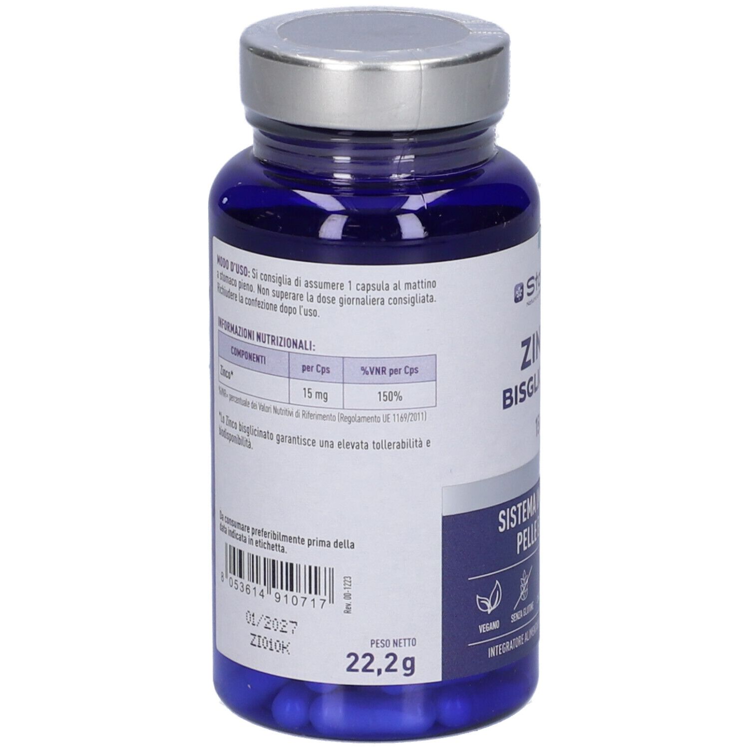 Stardea Zinco Bisglicinato 15 Mg - Integratore Alimentare per il Sistema Immunitario, Pelle e Capelli
