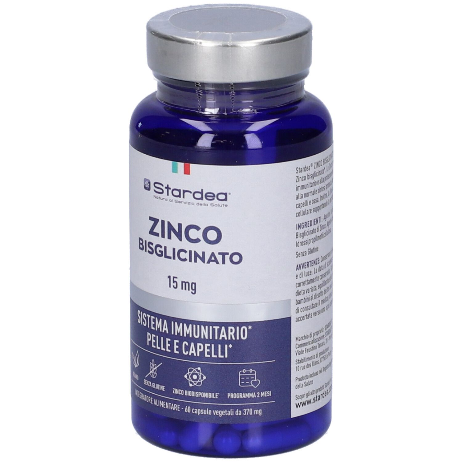 Stardea Zinco Bisglicinato 15 Mg - Integratore Alimentare per il Sistema Immunitario, Pelle e Capelli