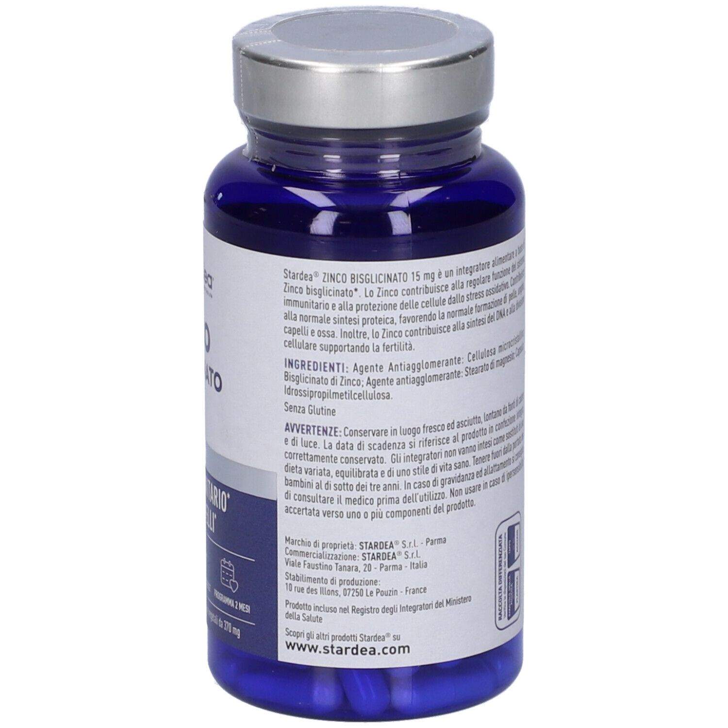 Stardea Zinco Bisglicinato 15 Mg - Integratore Alimentare per il Sistema Immunitario, Pelle e Capelli