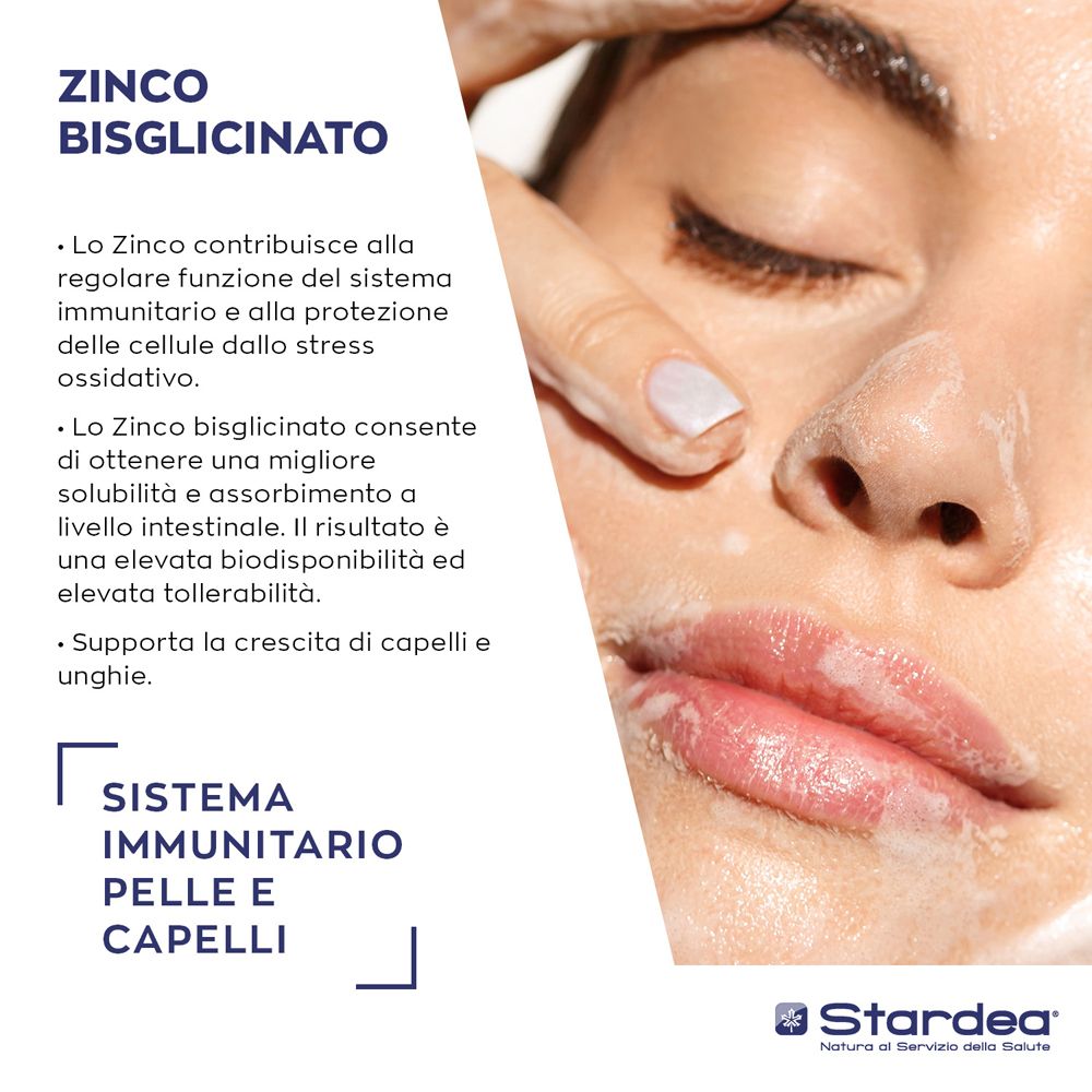 Stardea Zinco Bisglicinato 15 Mg - Integratore Alimentare per il Sistema Immunitario, Pelle e Capelli