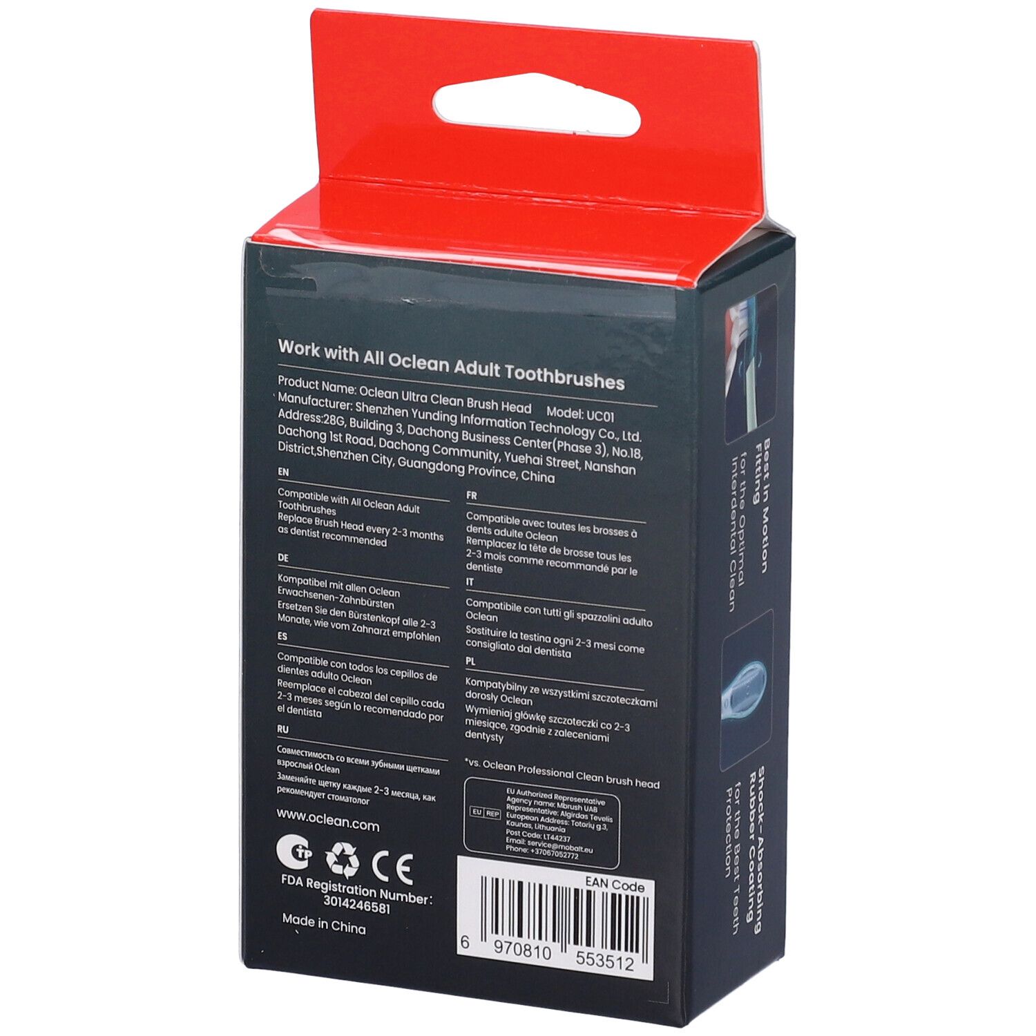 Oclean Ultra Clean Green Testine Ricambio 2pezzi