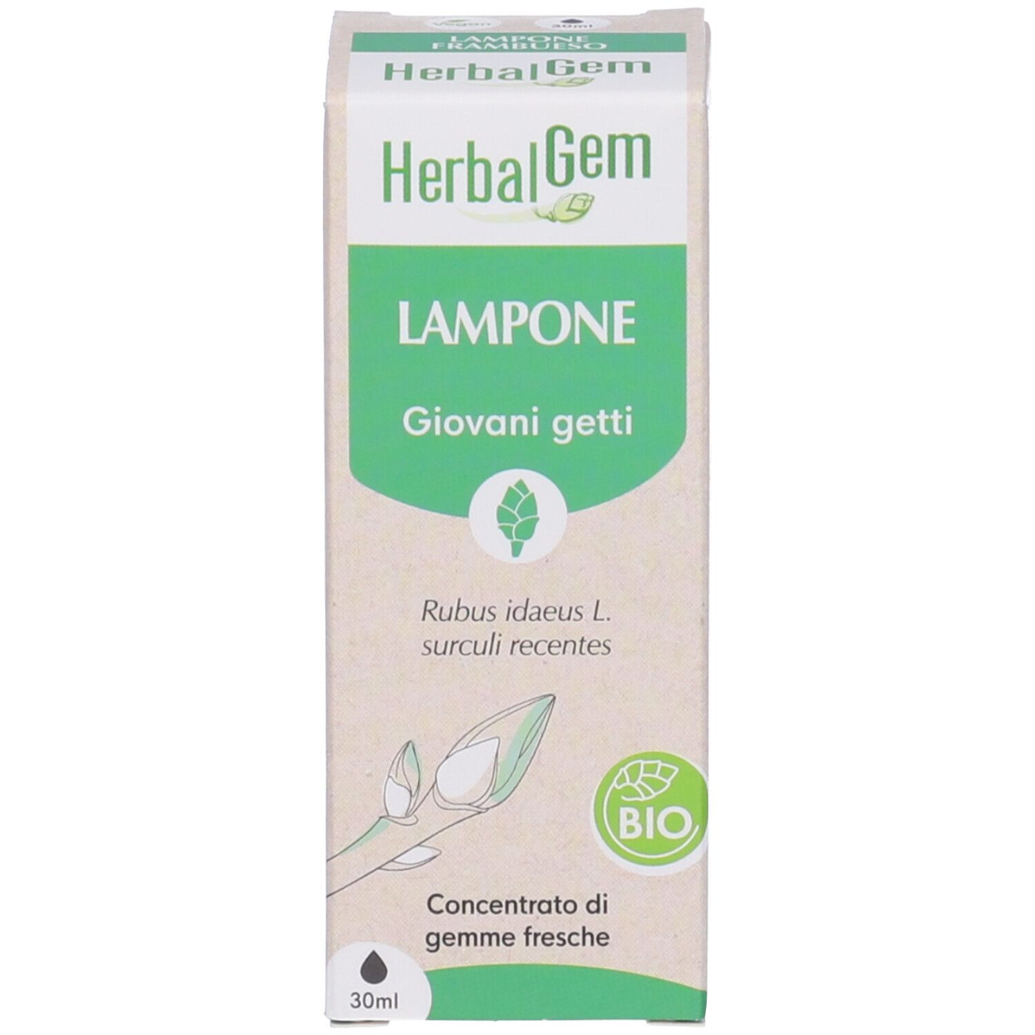 Herbalgem Lampone Giovani Getti Concentrato di Gemme Fresche Gocce