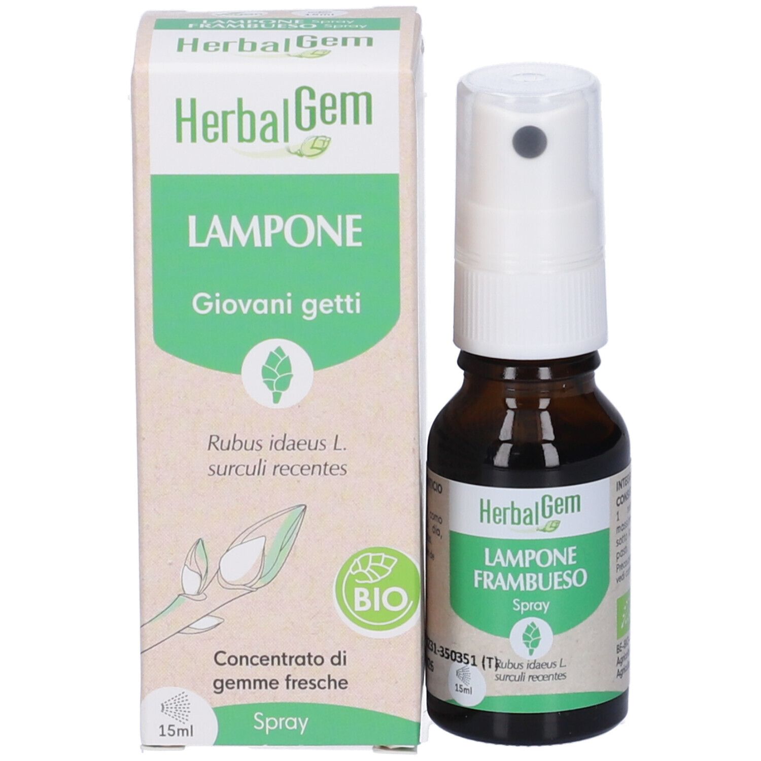 Herbalgem Lampone Giovani Getti Concentrato di Gemme Fresche Gocce