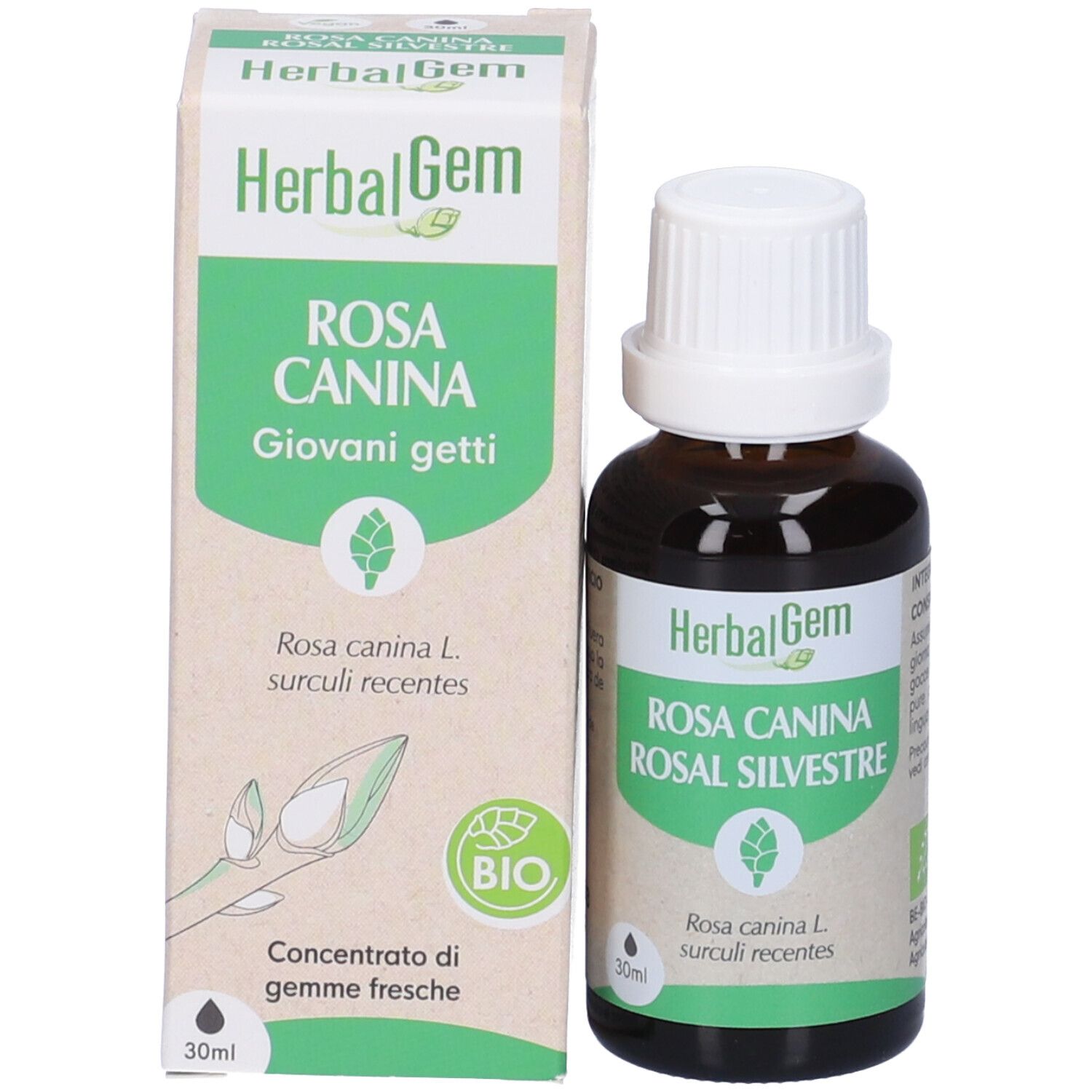 Herbalgem Rosa Canina Giovani Getti Concentrato di Gemme Fresche Gocce