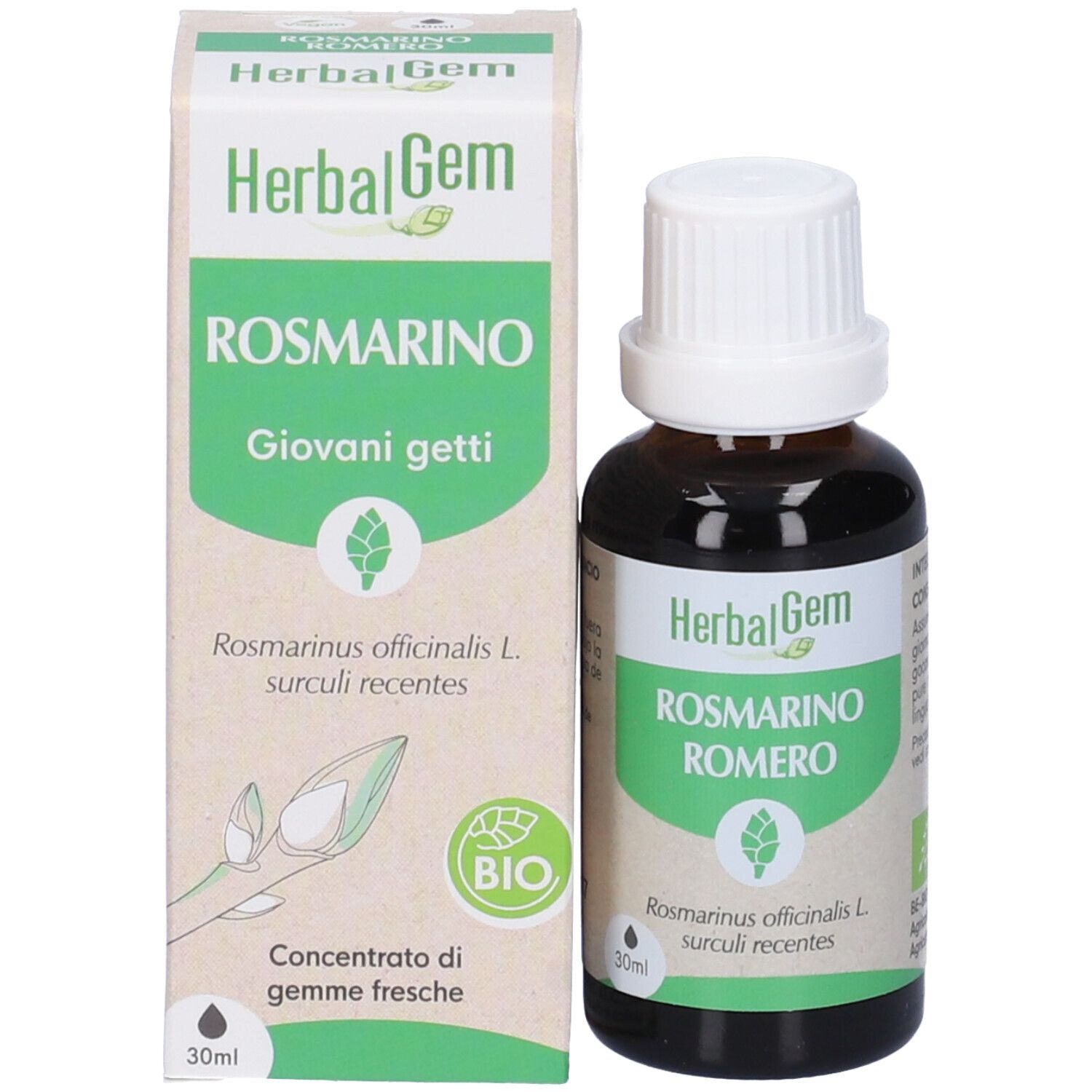 Herbalgem Rosmarino Giovani Getti Concentrato di Gemme Fresche Gocce