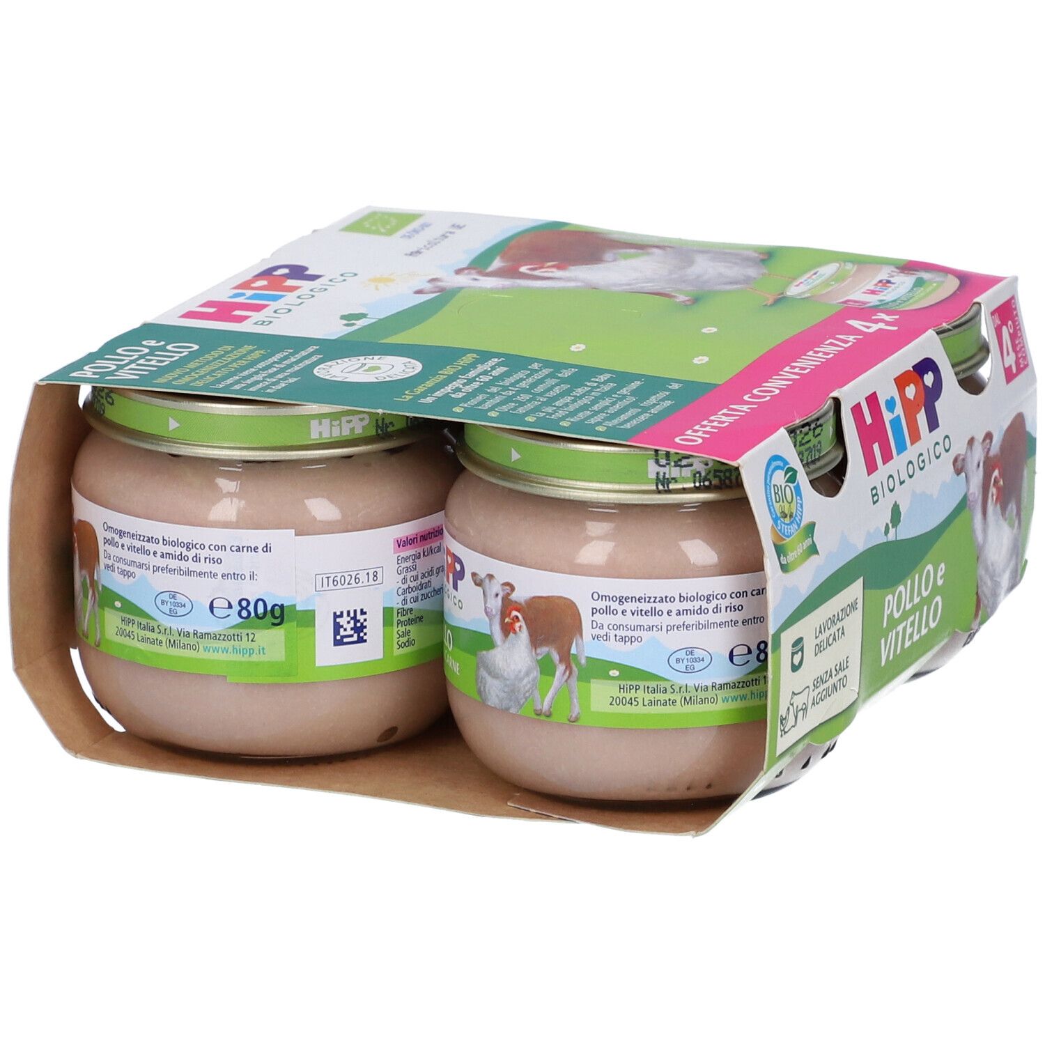 Hipp Bio Omogeneizzato Pollo Vitello 4m+