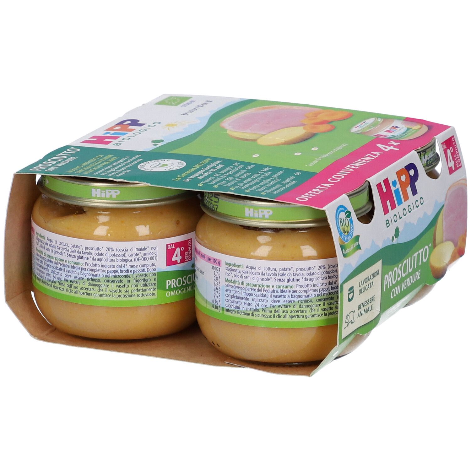 Hipp Bio Omogeneizzato Prosciutto Con Verdure 4m+