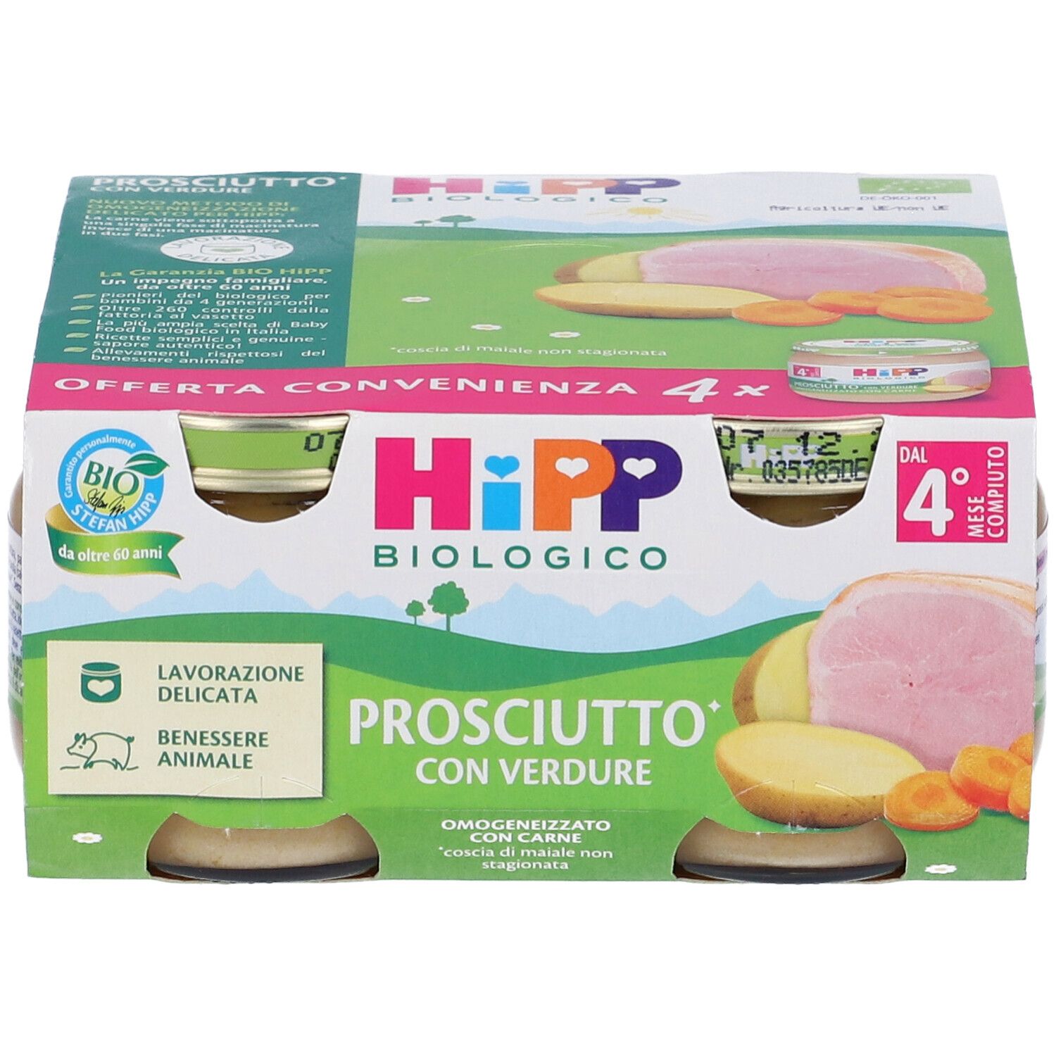 Hipp Bio Omogeneizzato Prosciutto Con Verdure 4m+