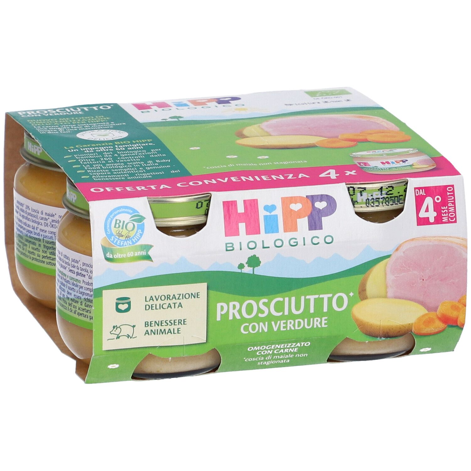 Hipp Bio Omogeneizzato Prosciutto Con Verdure 4m+