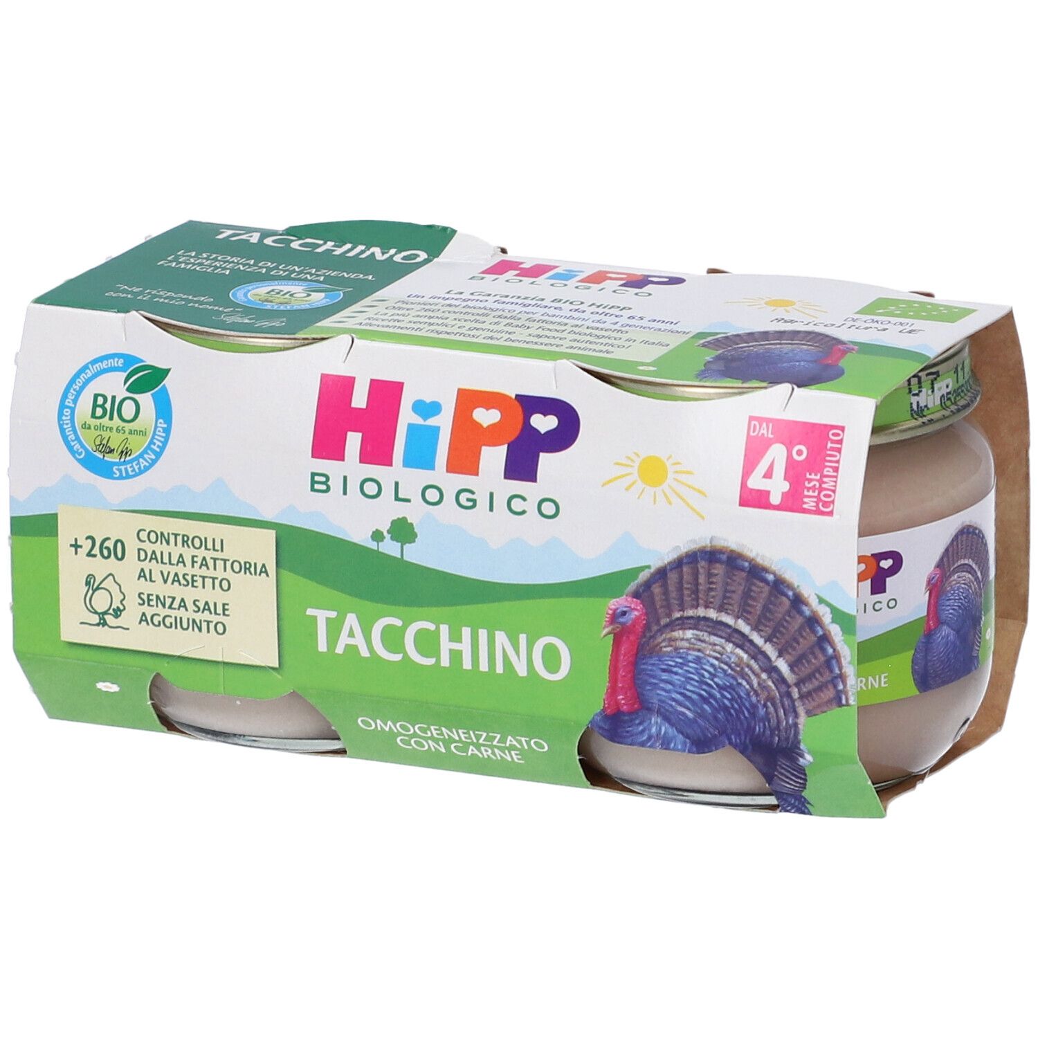 Hipp Bio Omogeneizzato Tacchino 2 Pezzi Da 80 G