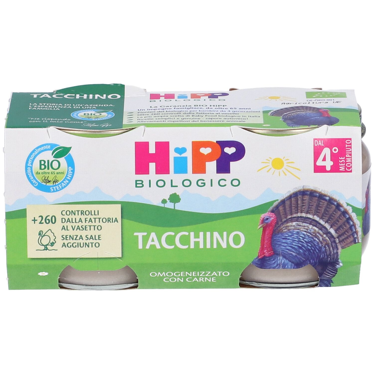 Hipp Bio Omogeneizzato Tacchino 2 Pezzi Da 80 G