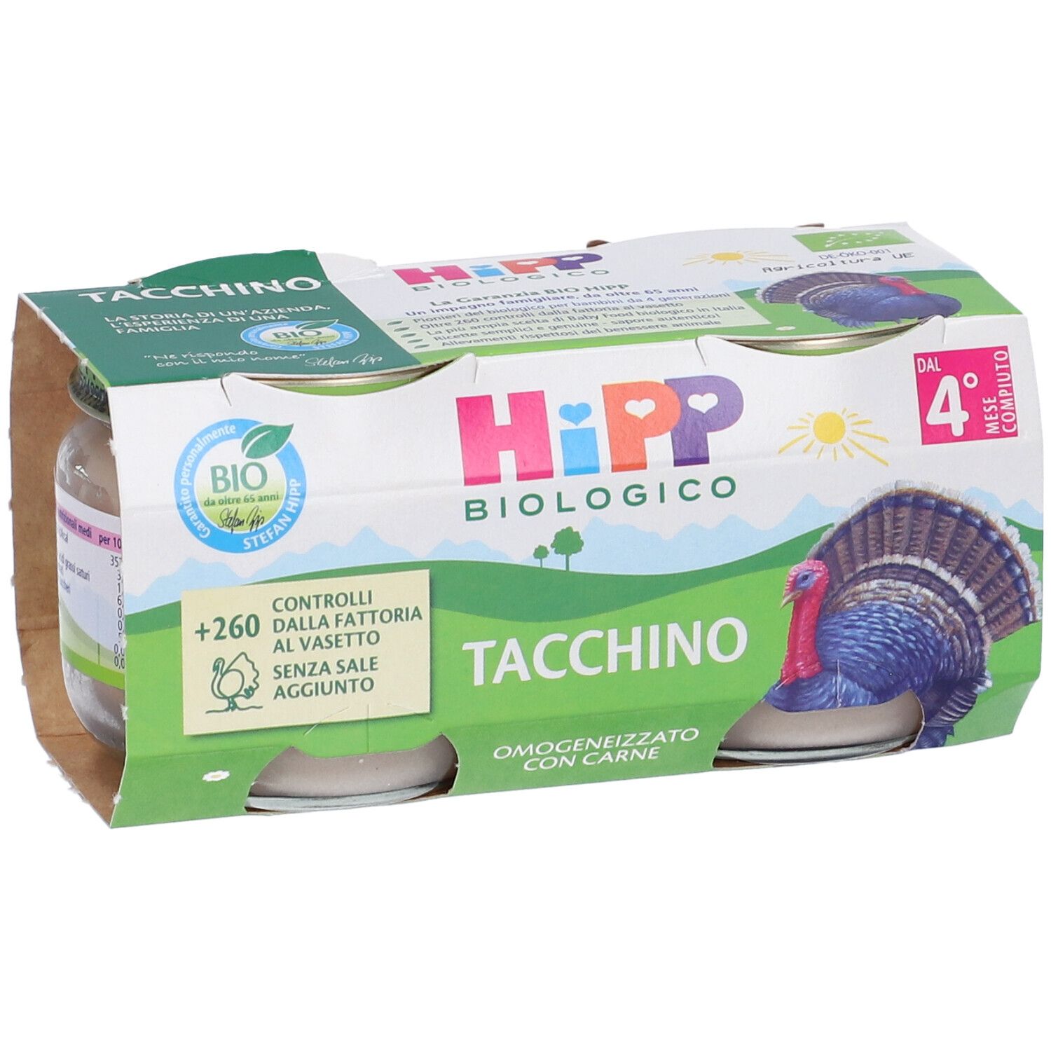 Hipp Bio Omogeneizzato Tacchino 2 Pezzi Da 80 G