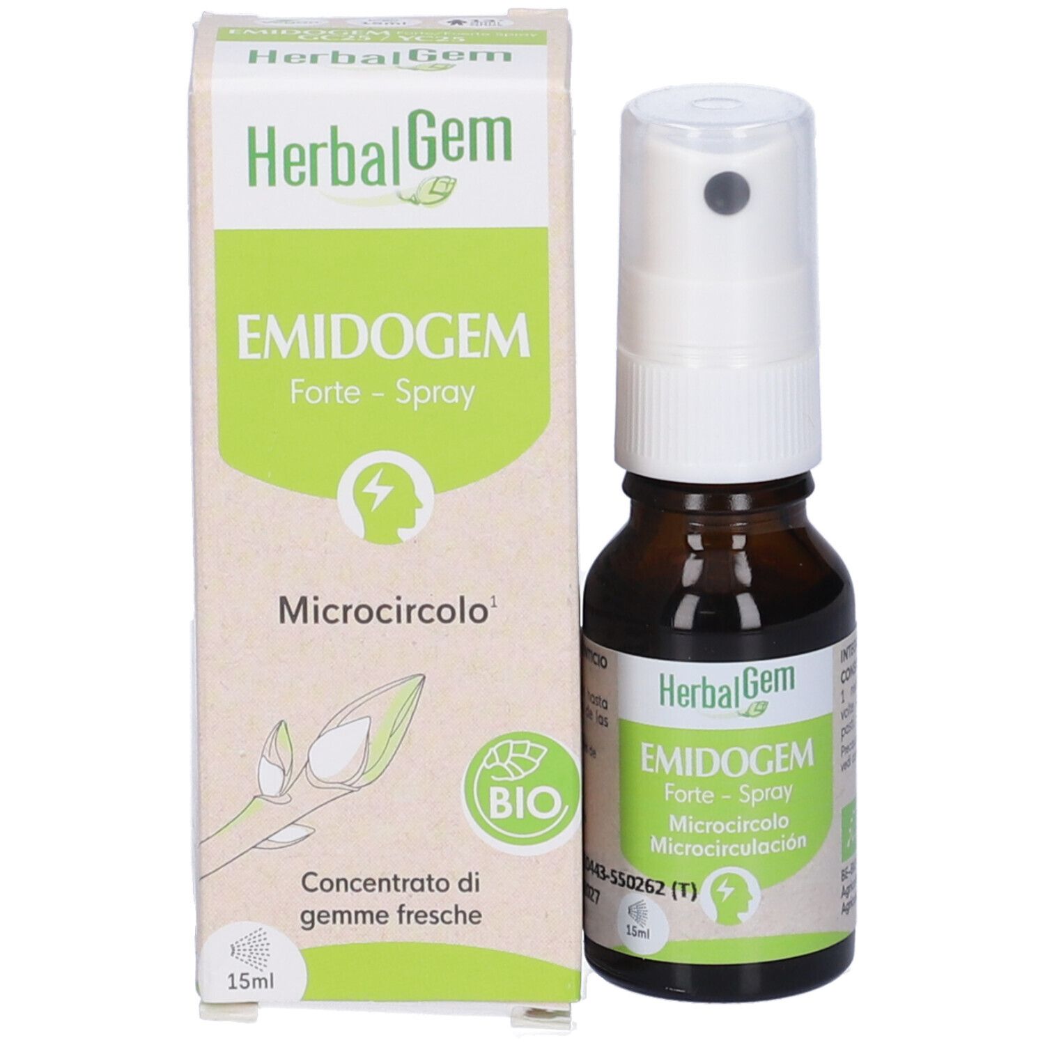 Herbalgem Emidogem Forte Microcircolo Concentrato di Gemme Fresche Spray