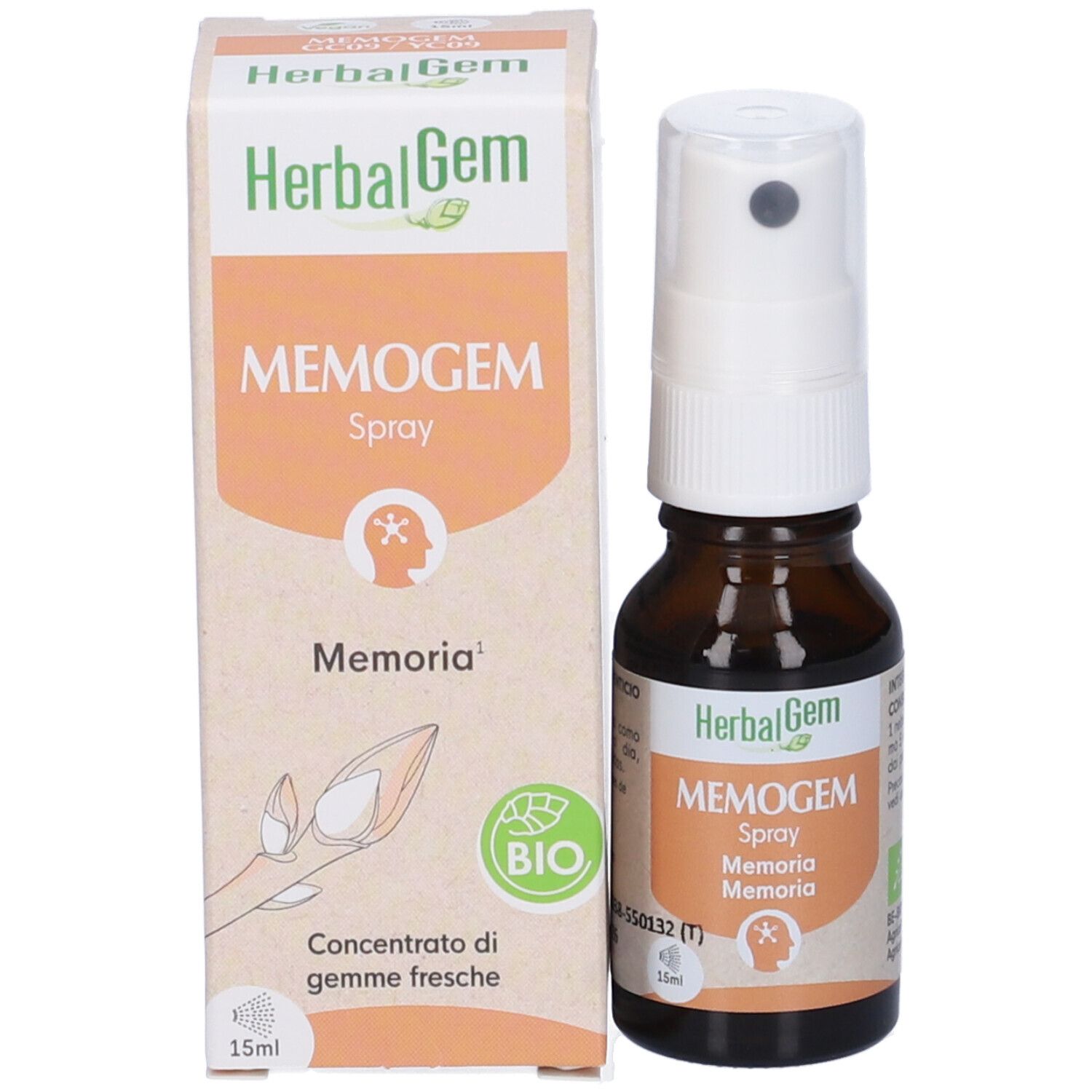 Herbalgem Memogem Memoria Concentrato di Gemme Fresche Gocce