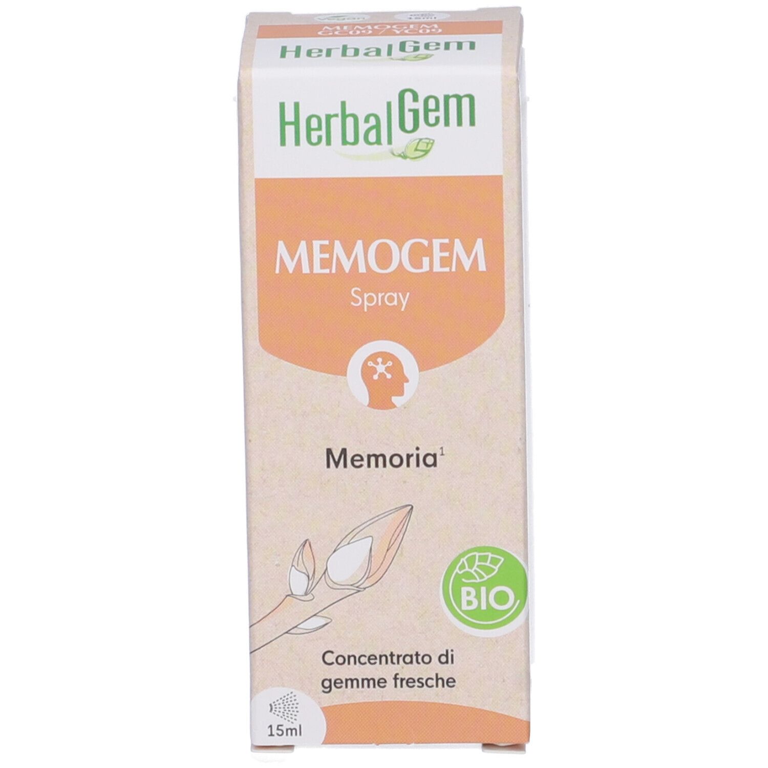 Herbalgem Memogem Memoria Concentrato di Gemme Fresche Gocce