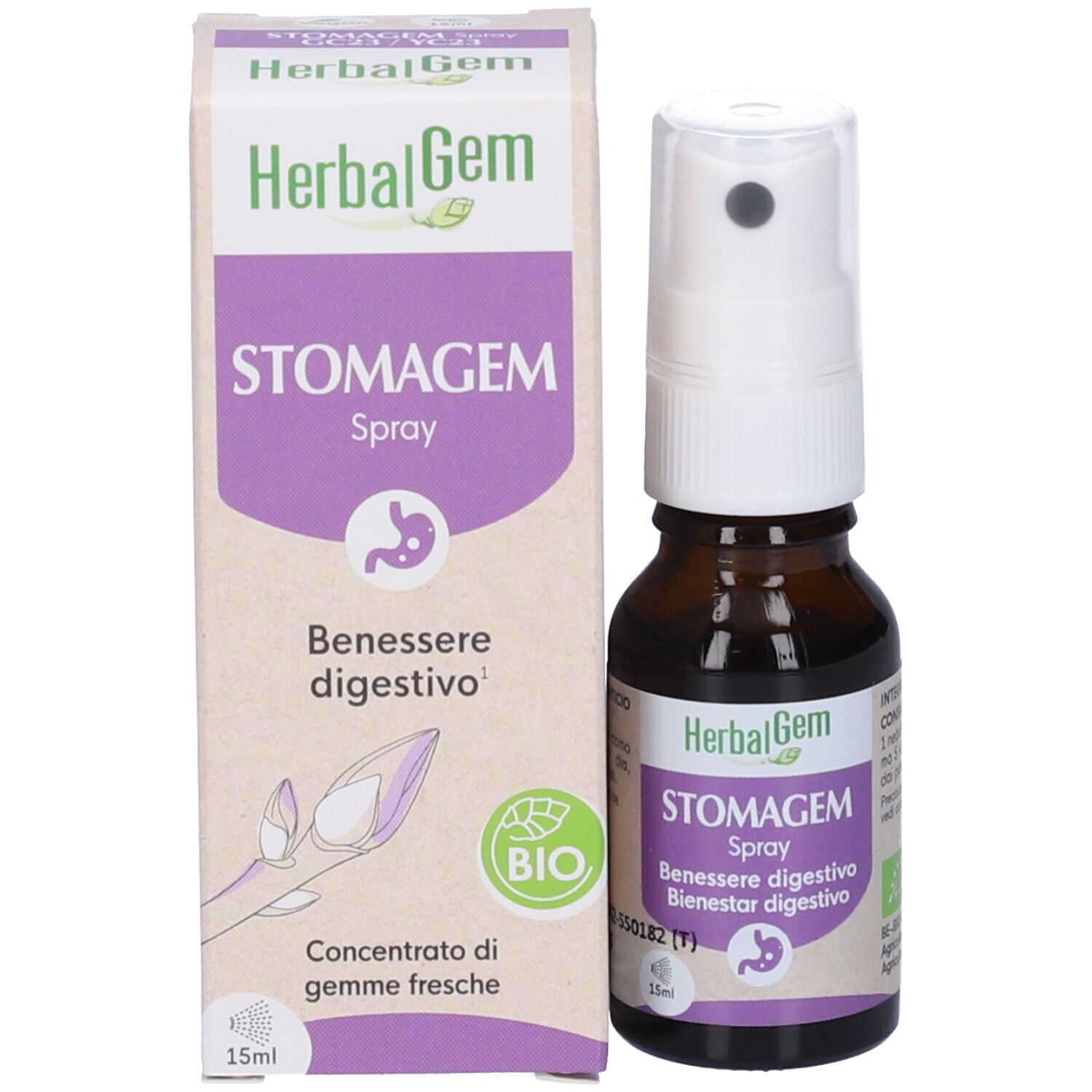 Herbalgem Stomagem Benessere Digestivo Concentrato di Gemme Fresche Gocce