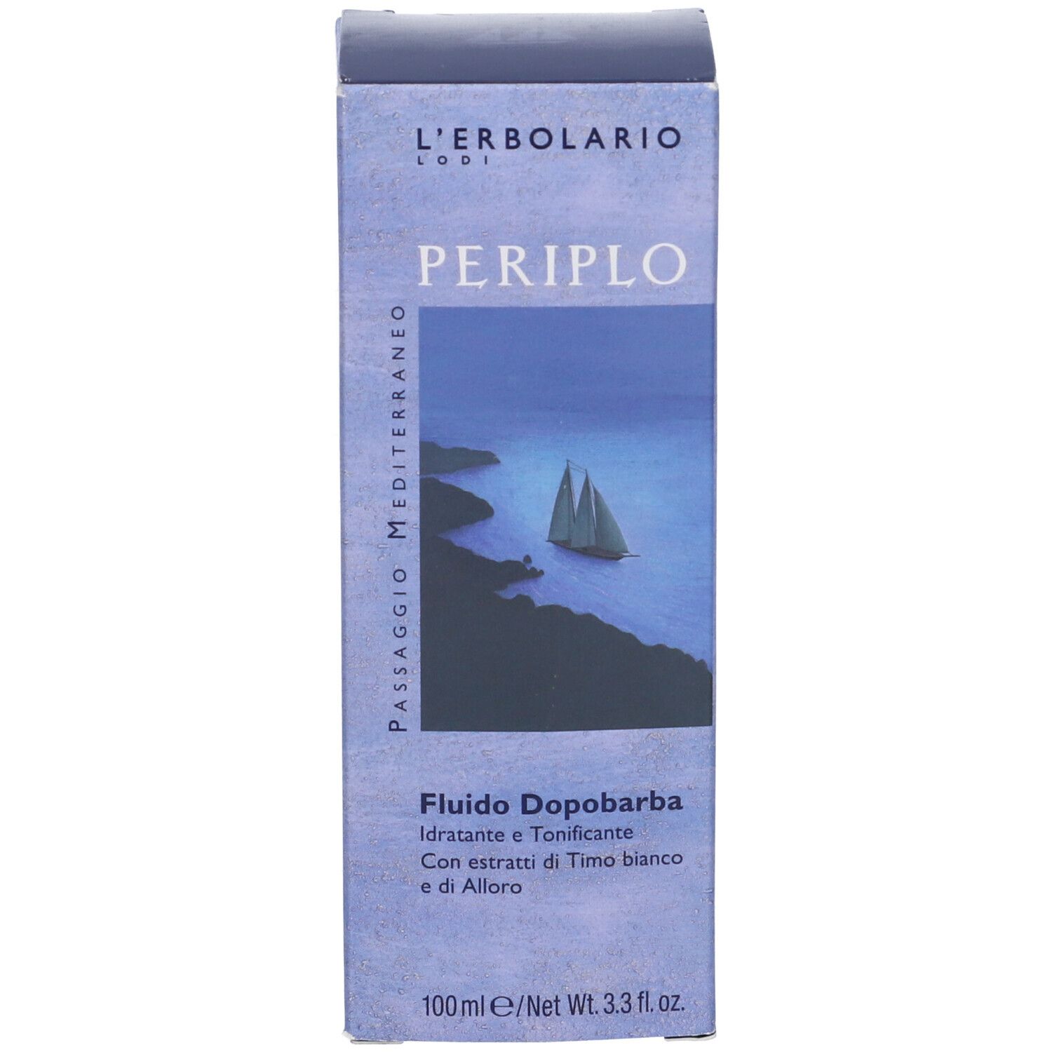 Confezione. Testo: L'Erbolario, Periplo, Fluido Dopobarba. 100 ml.