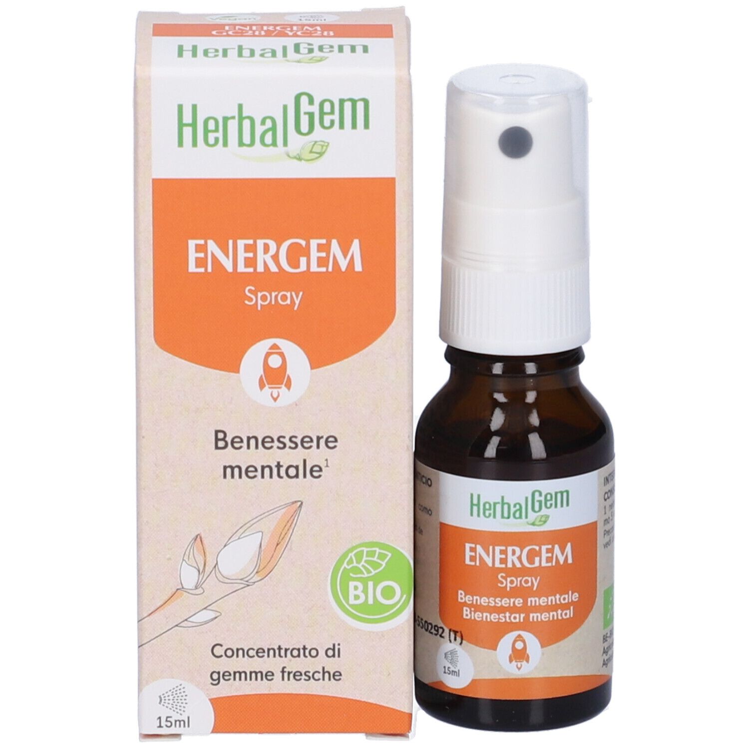 Herbalgem Energem Benessere Mentale Concentrato di Gemme Fresche Gocce