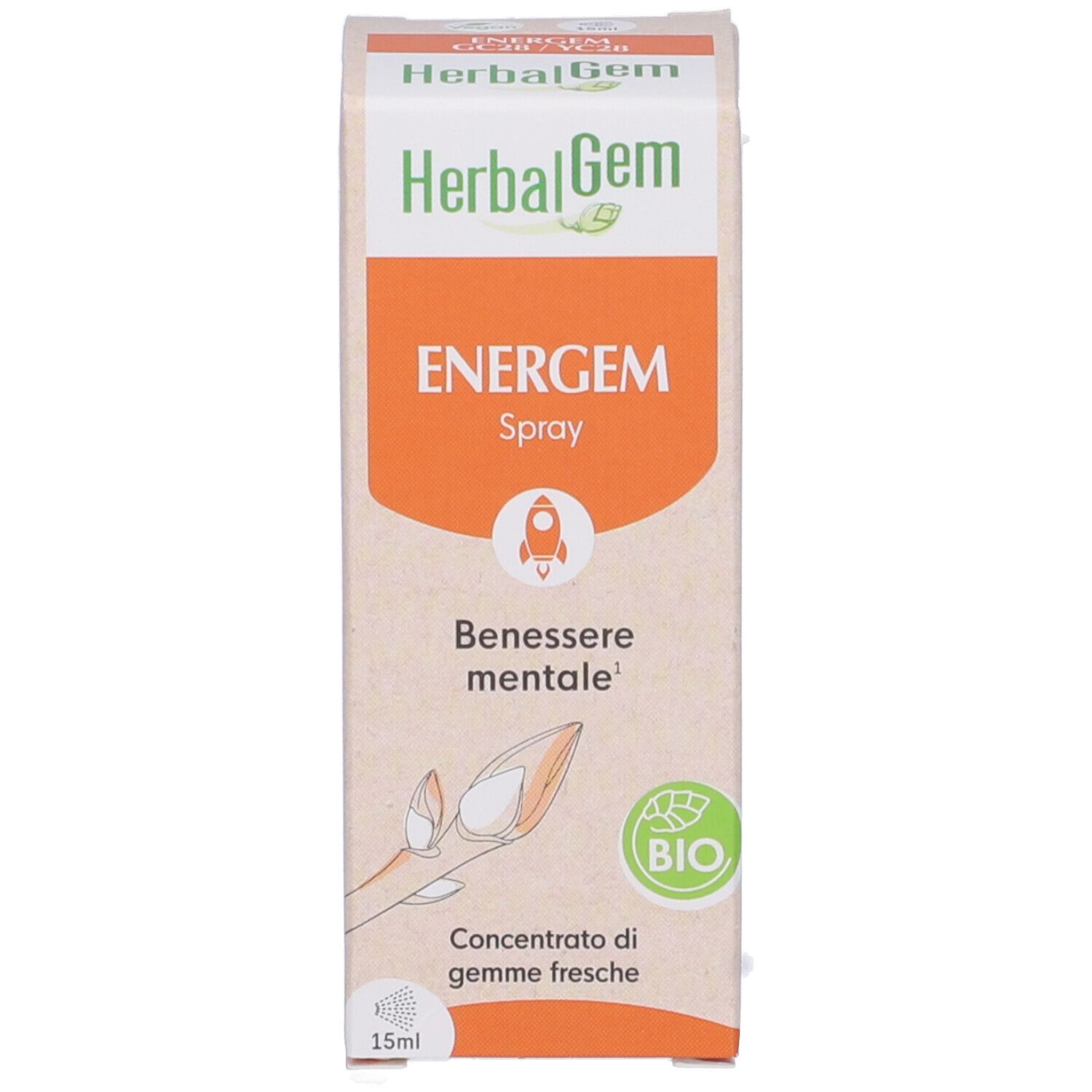 Herbalgem Energem Benessere Mentale Concentrato di Gemme Fresche Gocce