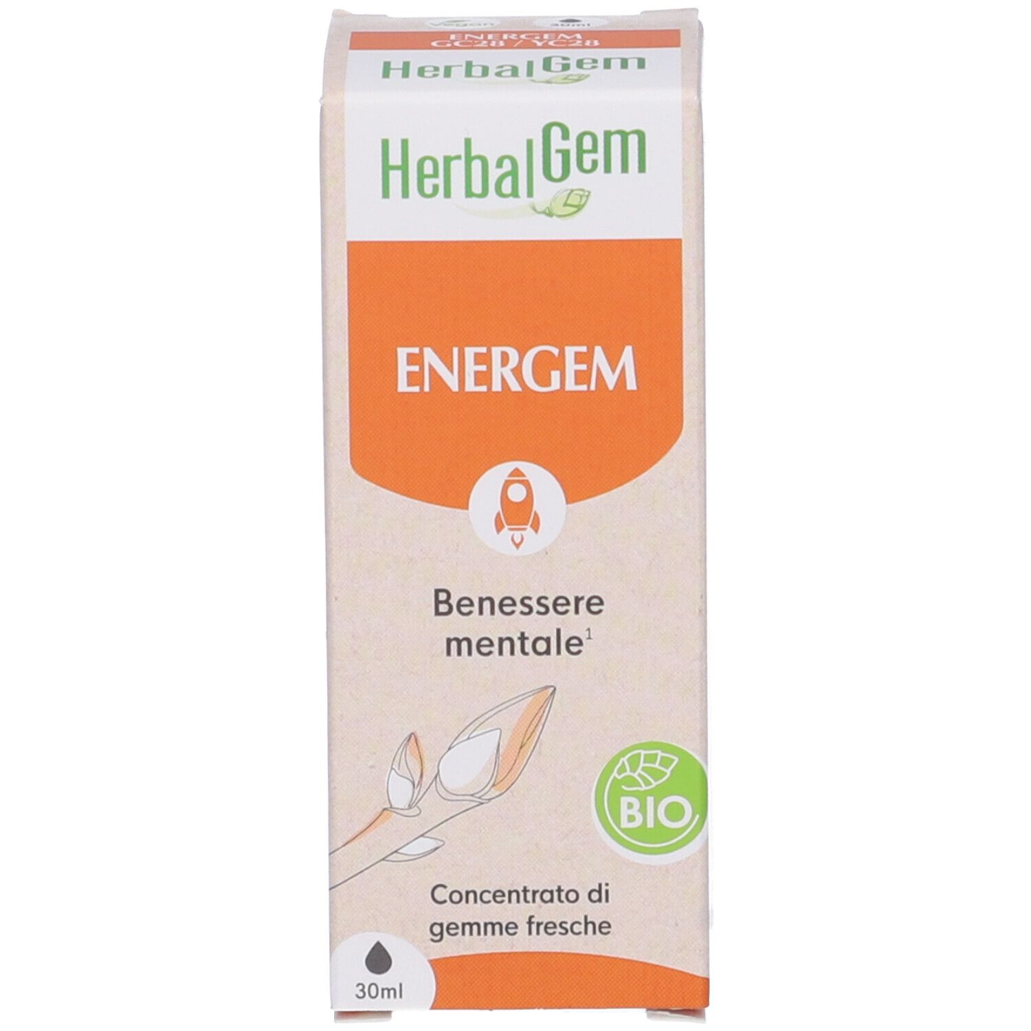 Herbalgem Energem Benessere Mentale Concentrato di Gemme Fresche Gocce