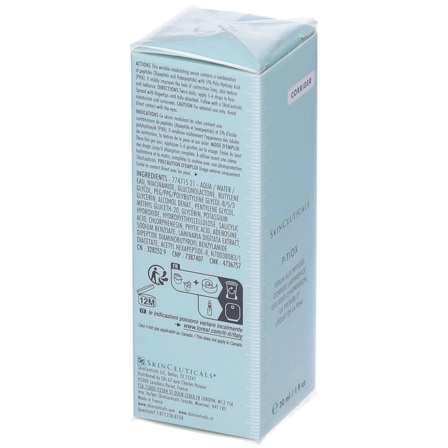 SkinCeuticals P-TIOX Siero correttivo anti-età modulatore di rughe con Complesso Avanzato di Peptidi 30ml